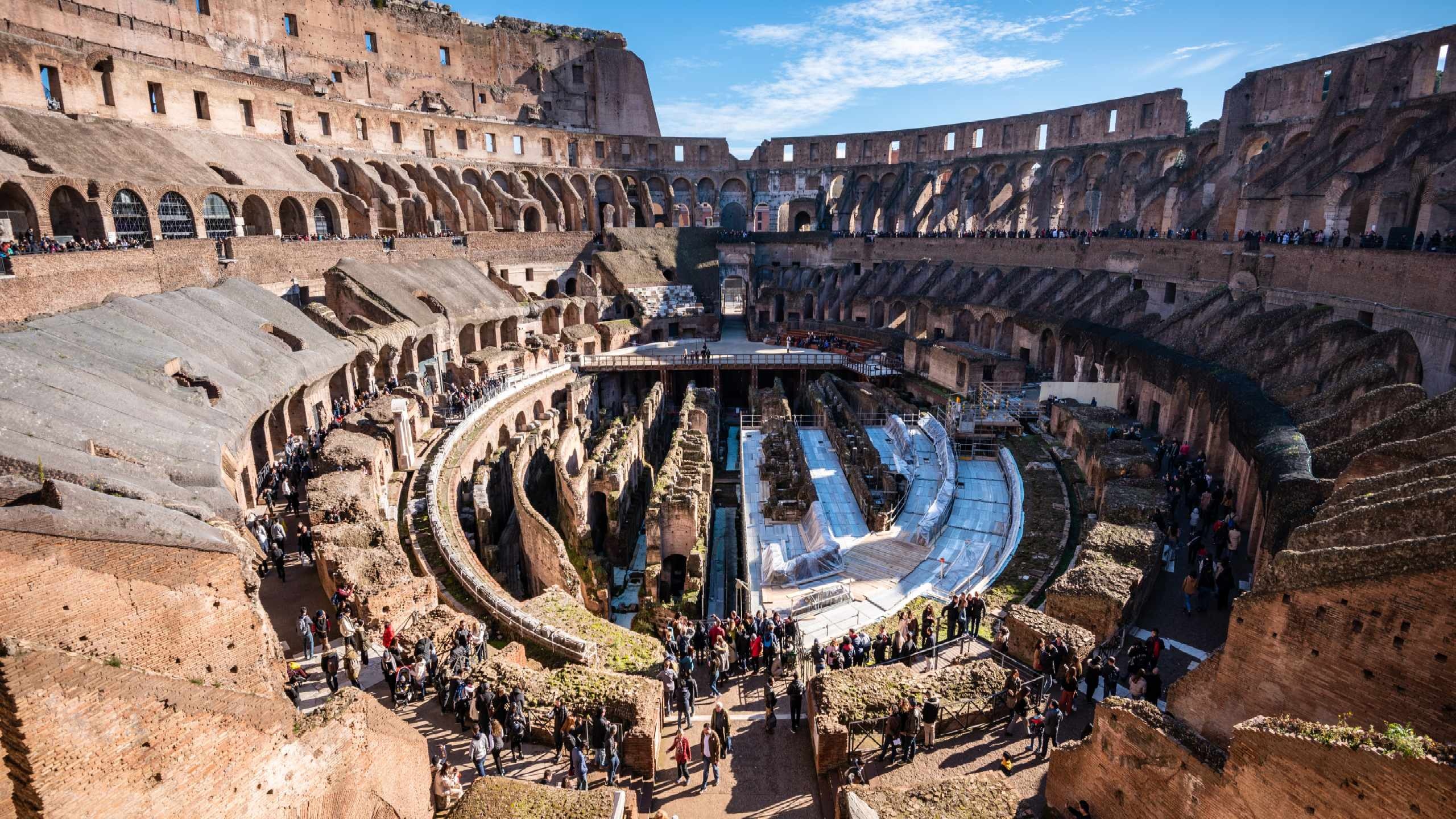 Colosseum art, Gladiatorial arena, Timeless attraction, Modern interpretation, 2560x1440 HD Desktop