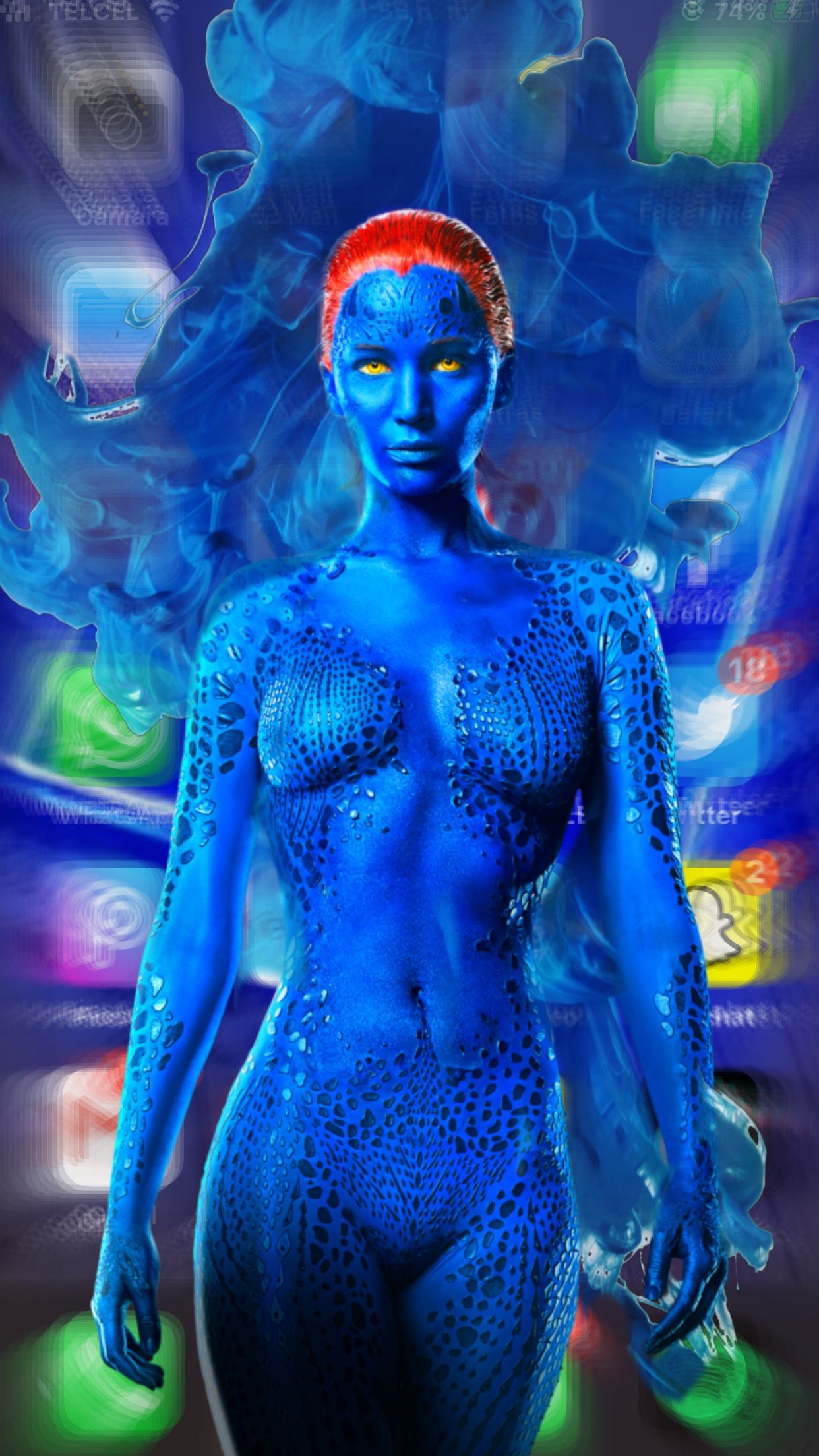 Jennifer Lawrence, Mystique character, X-Men franchise, 1250x2210 HD Handy