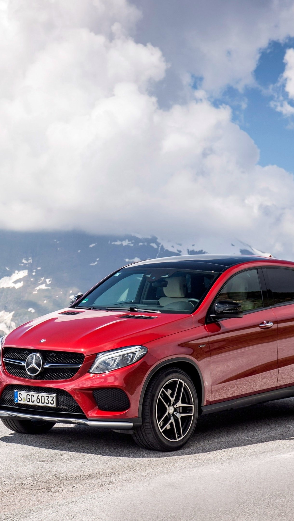 Mercedes-Benz GLE, Red AMG beauty, Mountain escape, Ultra HD, 1220x2160 HD Handy