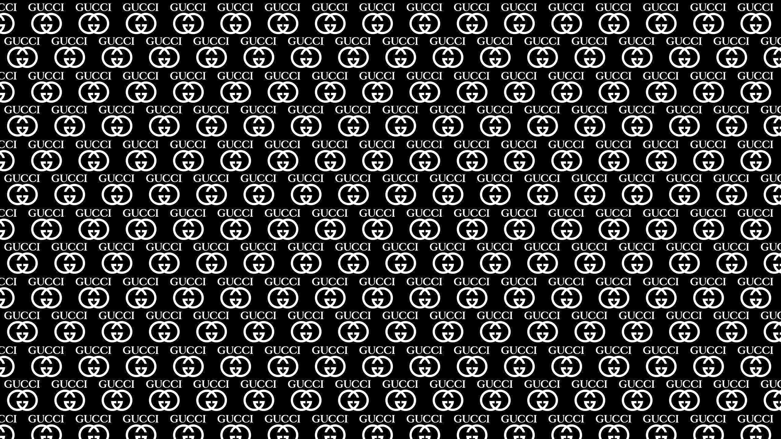 Gucci: Monochrome, Pattern, An Italian fashion label founded in 1921. 2560x1440 HD Background.