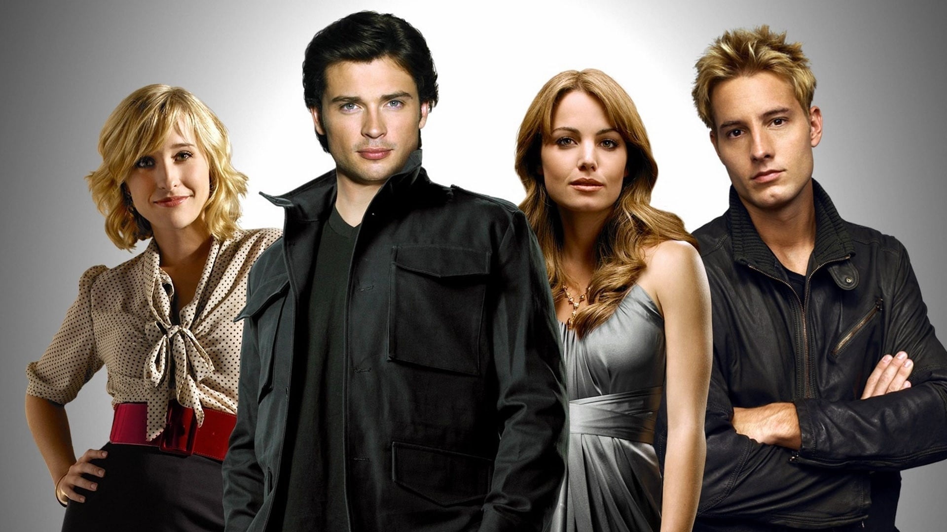 Smallville (TV Series): Season 9, 2009, Featuring Allison Mack, Tom Welling, Erica Durance and Justin Harley. 1920x1080 Full HD Background.