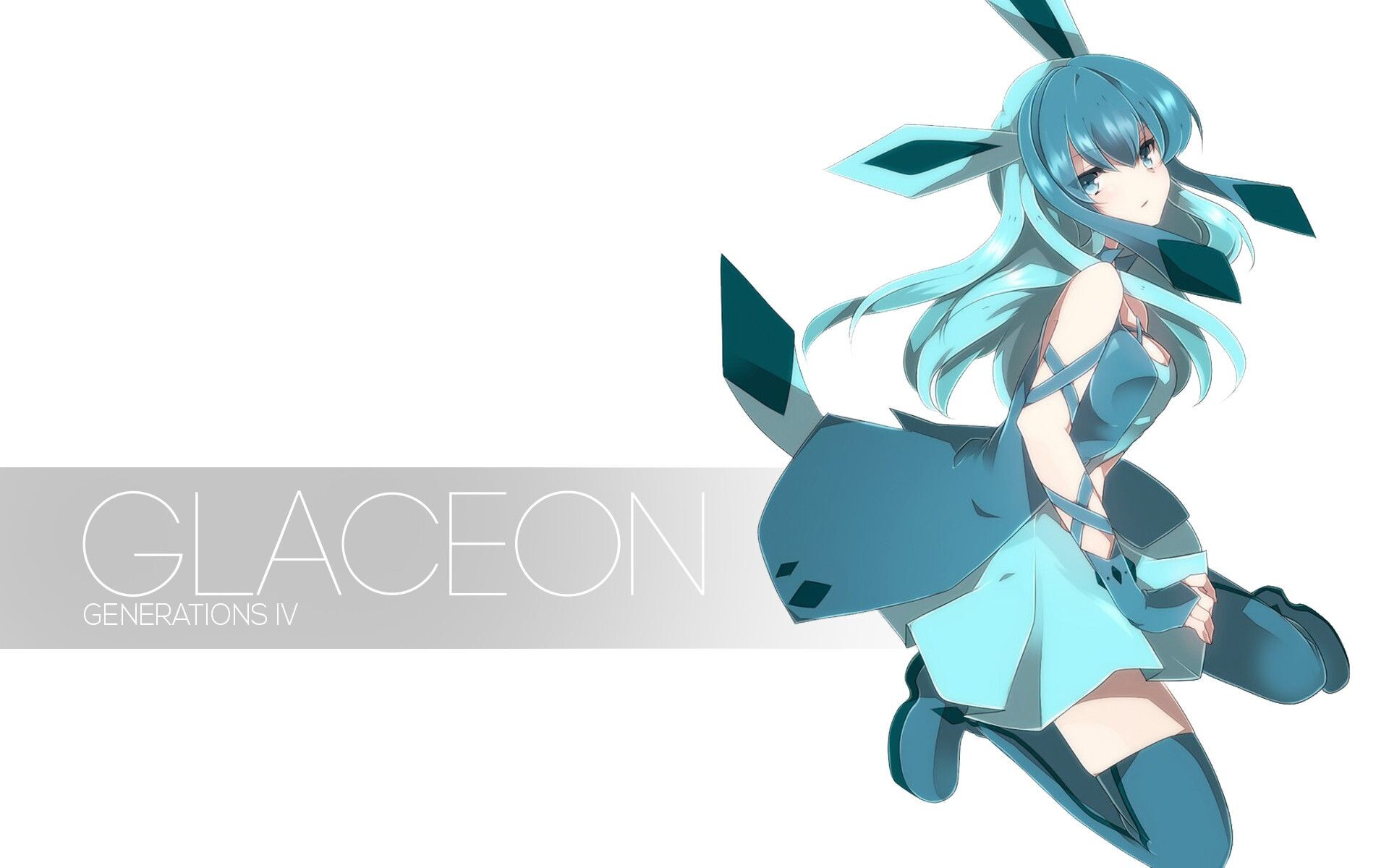 Glaceon: Generation 4, The Fresh Snow Pokemon, Anime character. 1920x1200 HD Wallpaper.