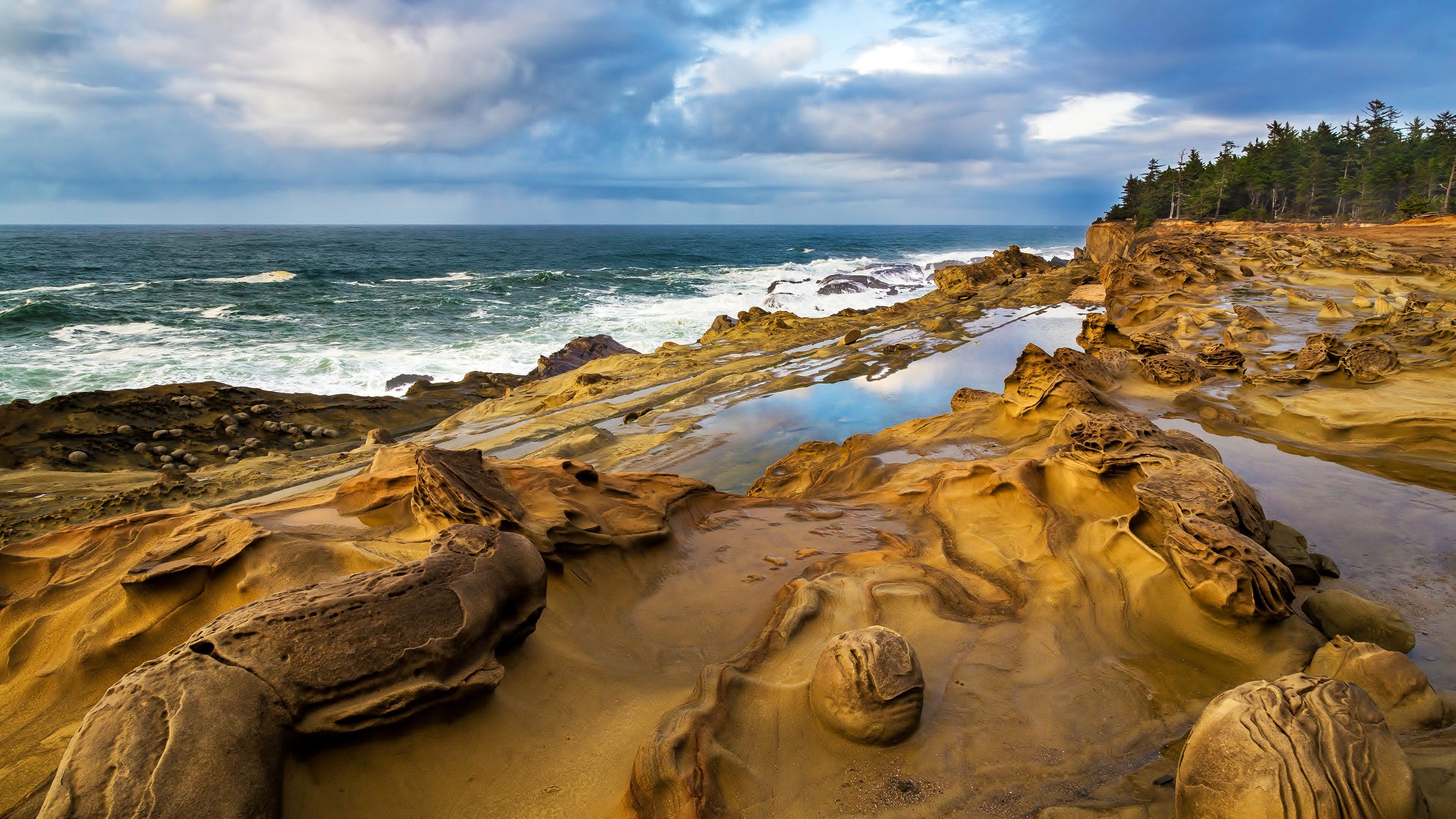Beach Rocks, Meereslandschaft Wallpaper, 3840x2160 4K Desktop