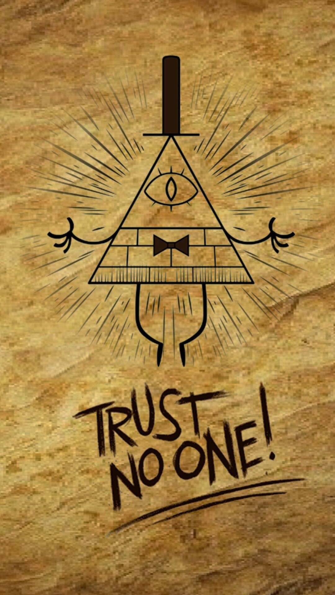 Gravity Falls: Bill Cipher, Trust no one, The main antagonist of the series. 1080x1920 Full HD Wallpaper.