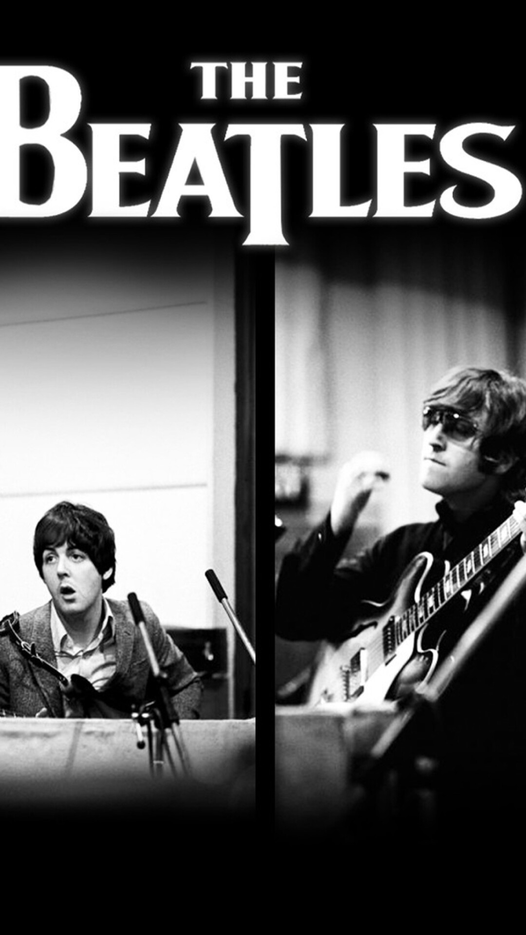 The Beatles: John Lennon and Paul McCartney, Musicians, Studio. 1080x1920 Full HD Wallpaper.