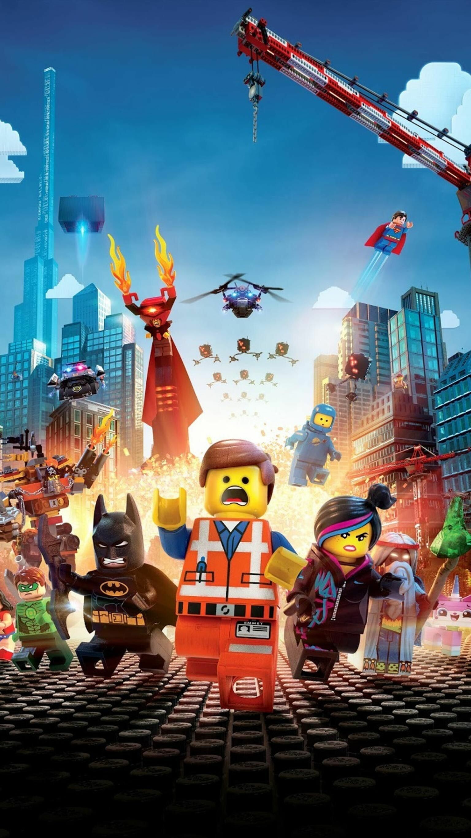 Lego: The Lego Movie (2014), A computer-animated adventure comedy film. 1540x2740 HD Wallpaper.