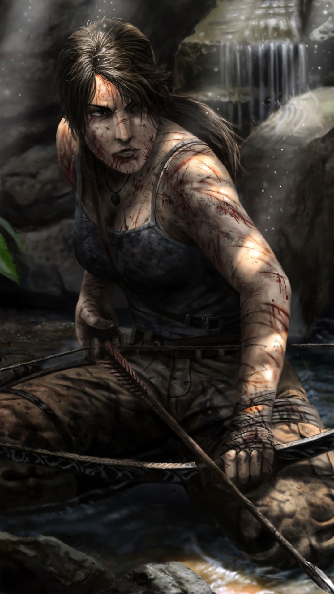 Archer Lara Croft, Video game artwork, Tomb Raider, 1080x1920 Full HD Handy