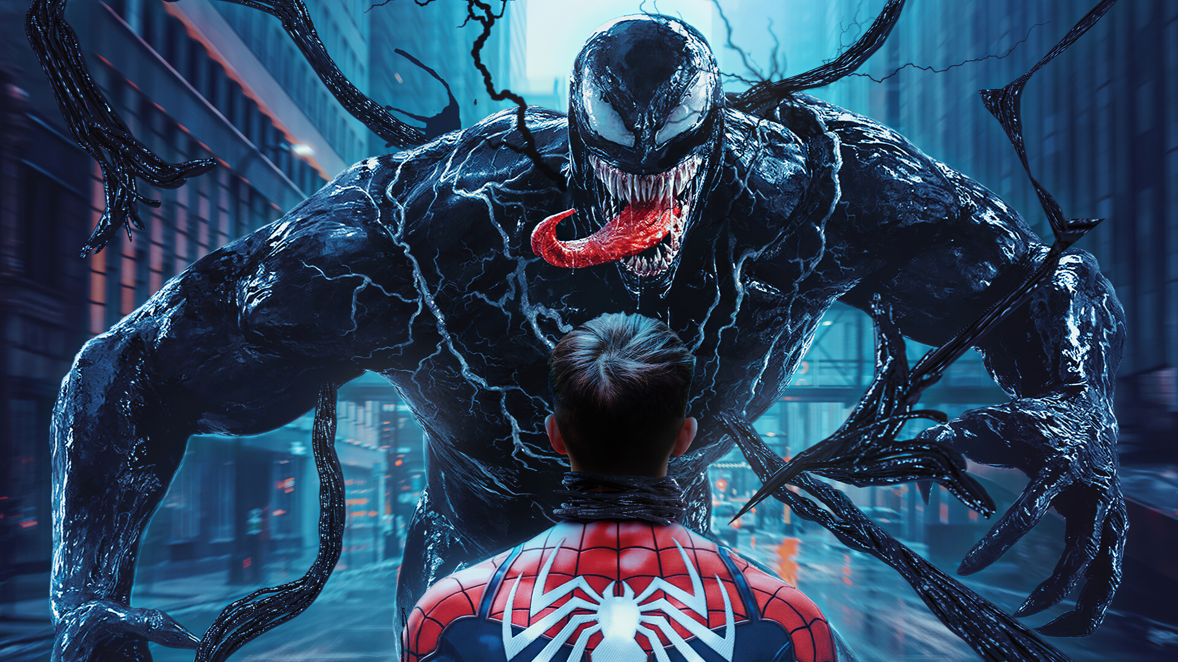 Venom: The Eddie Brock incarnation of symbiote is among Spider-Man's most famous rogues. 3840x2160 4K Background.