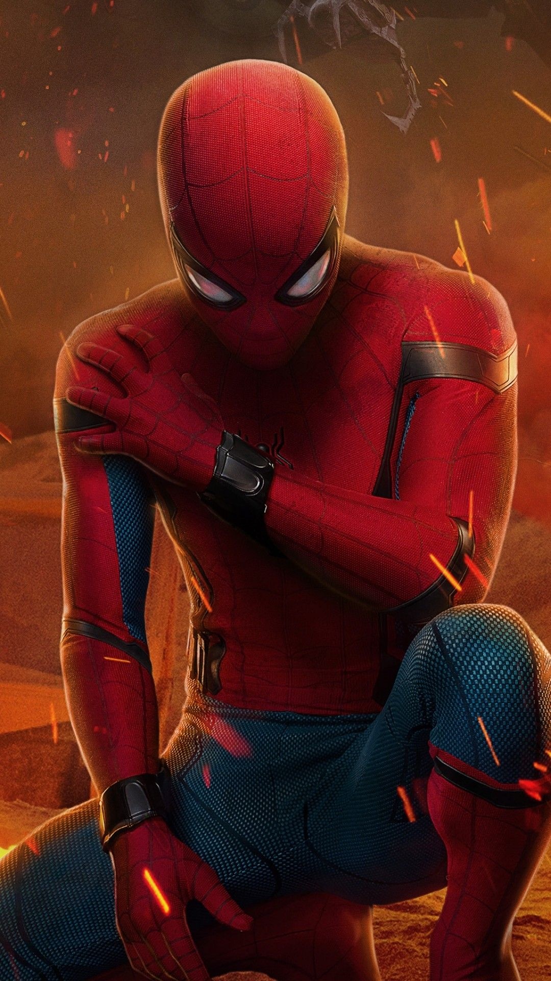 Spider Man Homecoming, Tom Holland, Marvel superhero posters, Artistic representation, 1080x1920 Full HD Phone
