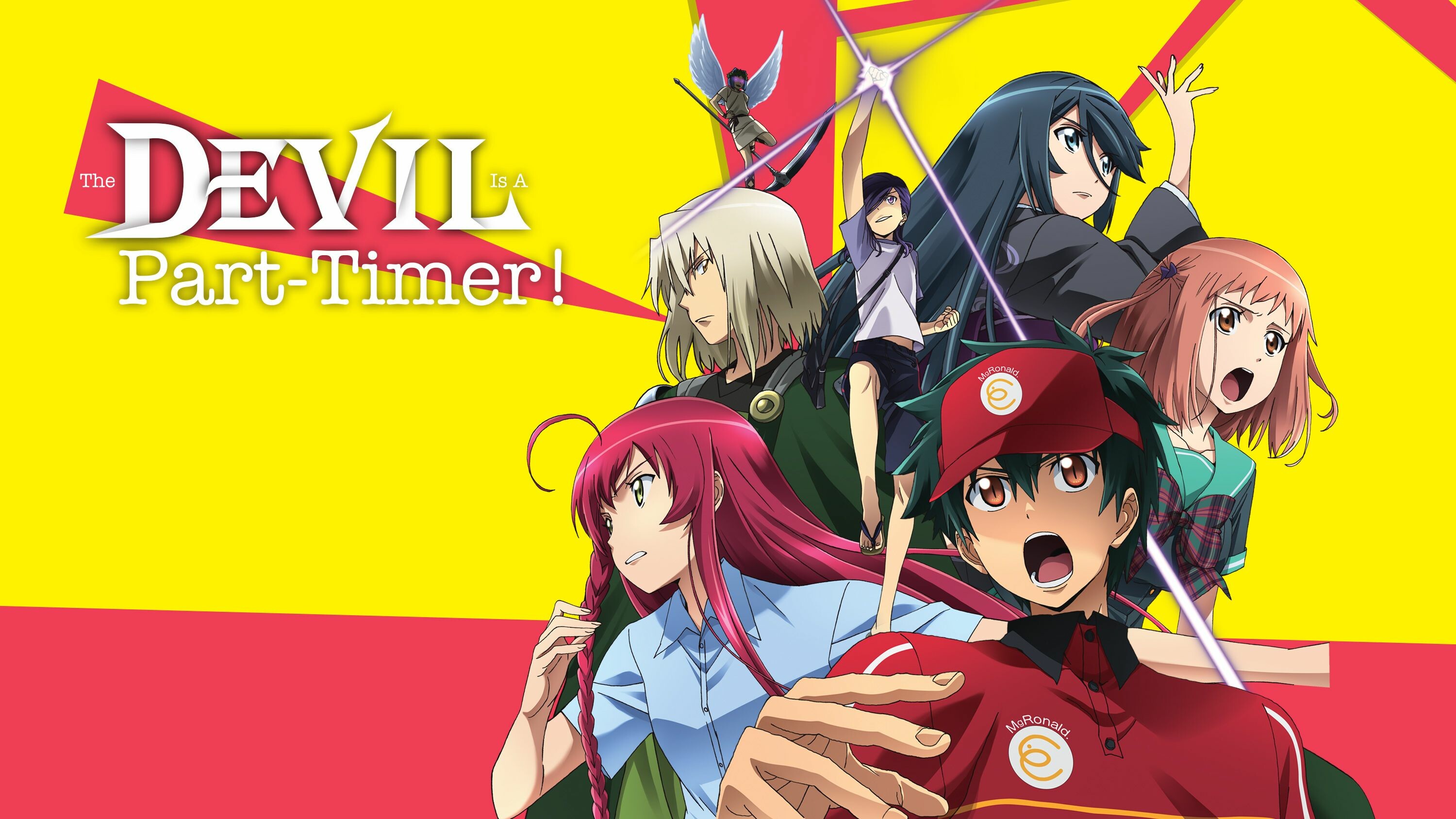 The Devil Is a Part-Timer!: Sadao Maou, Emi Yusa, Chiho Sasaki, Amane Ooguro, Shirou Ashiya. 3000x1690 HD Wallpaper.