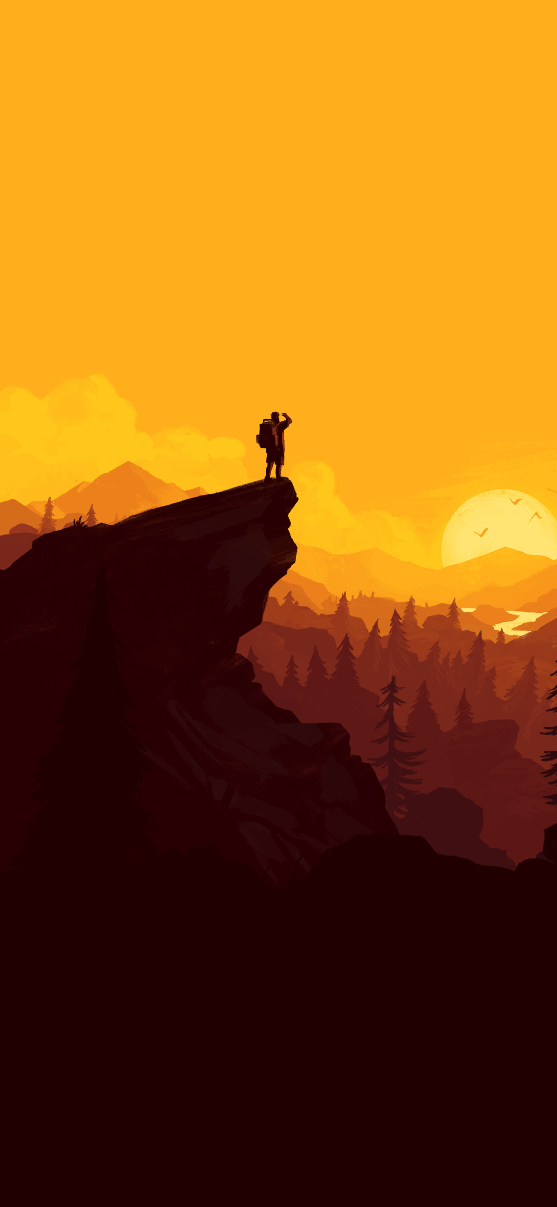 Firewatch: Henry, The lead game character voiced by Rich Sommer. 1130x2440 HD Background.