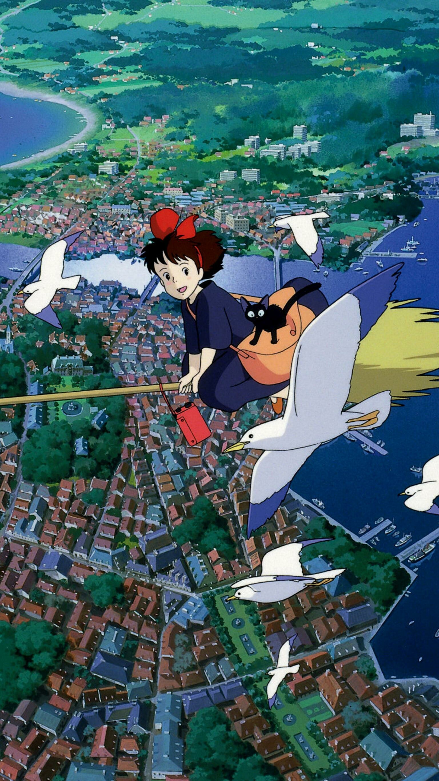 Kiki's Delivery Service: Kiki, played by Minami Takayama in the original Japanese version. 1540x2740 HD Background.
