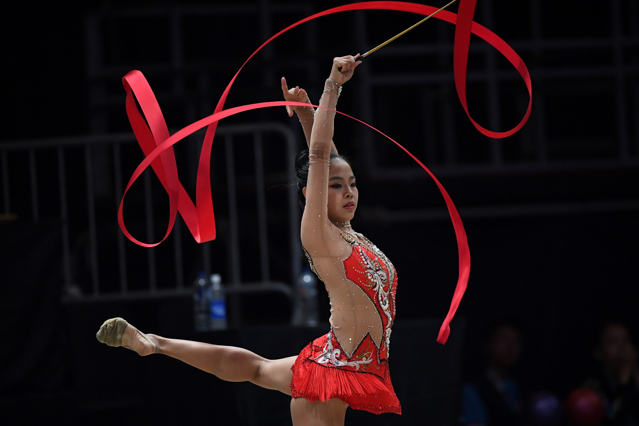 Asian rhythmic gymnastics championships, Ribbon routine mastery, Zhao's impressive win, Medal-worthy display, 2050x1370 HD Desktop