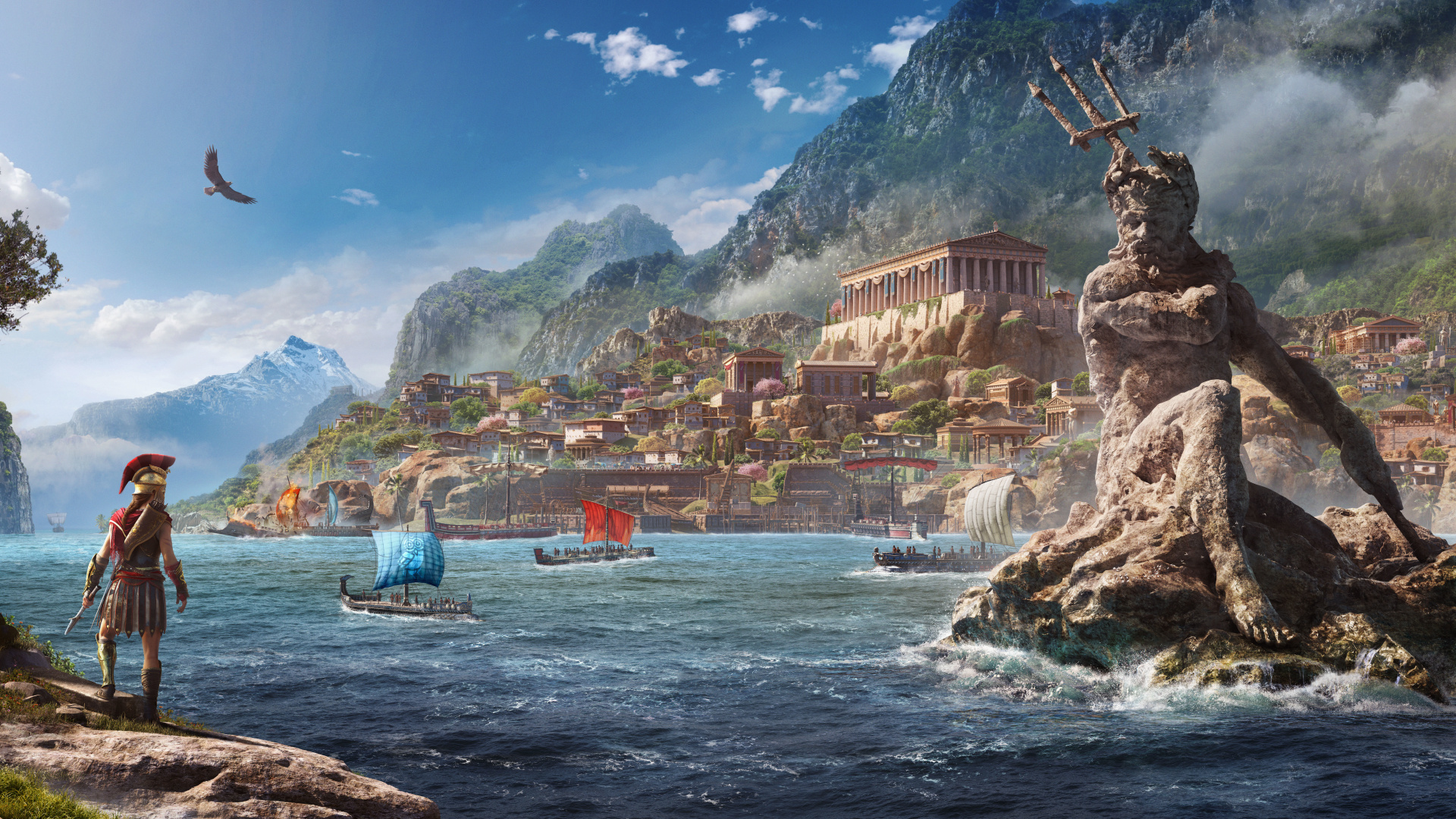 Assassin's Creed Odyssey, Ancient Greece, Mythical creatures, Epic quests, 1920x1080 Full HD Desktop