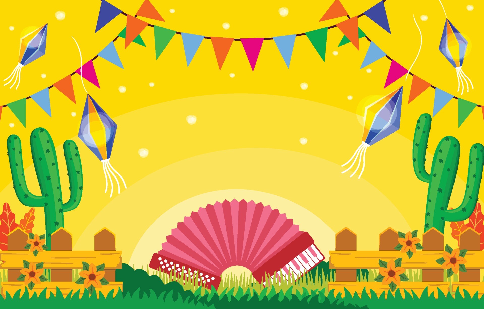 Mexican Fiesta: Vector Art, Illustration, Mexica, Celebration. 1920x1230 HD Background.