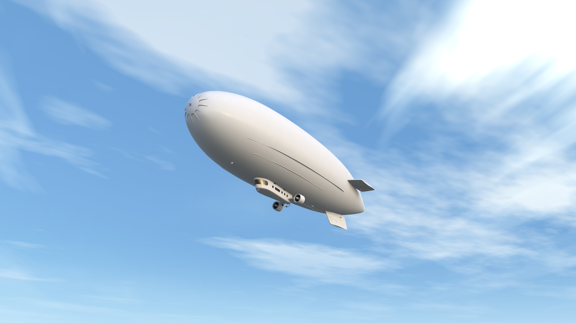 Dirigible: Blimp, Zeppelin, A lighter-than-air self-propelled craft. 2320x1300 HD Wallpaper.