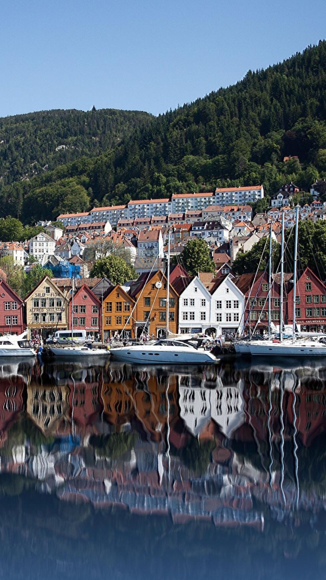 Bryggen, Bergen, Norway, Backgrounds, 1080x1920 Full HD Phone