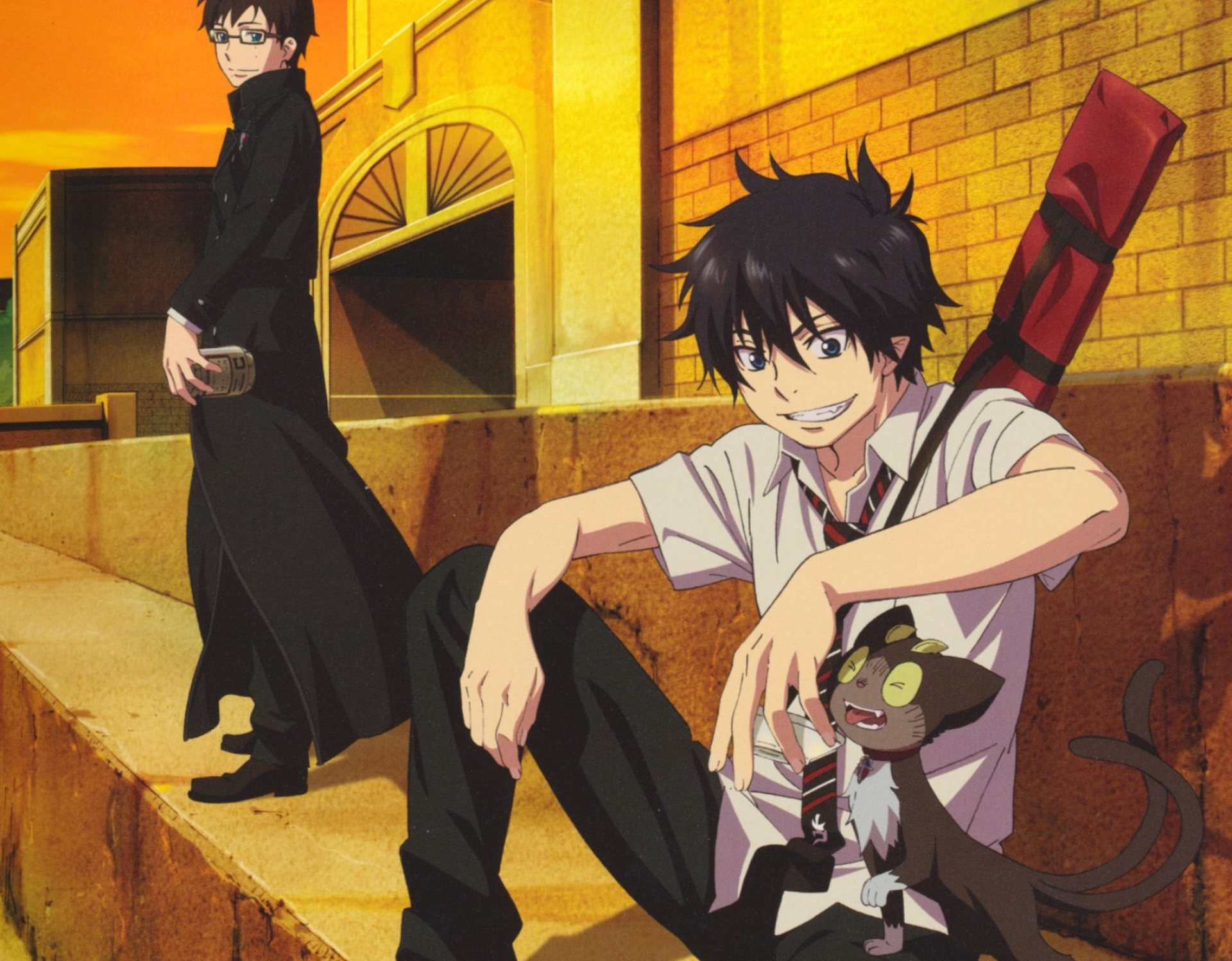 Blue Exorcist: A story about Rin Okumura and his twin brother Yukio, The sons of Satan, born from a human woman. 1920x1500 HD Wallpaper.