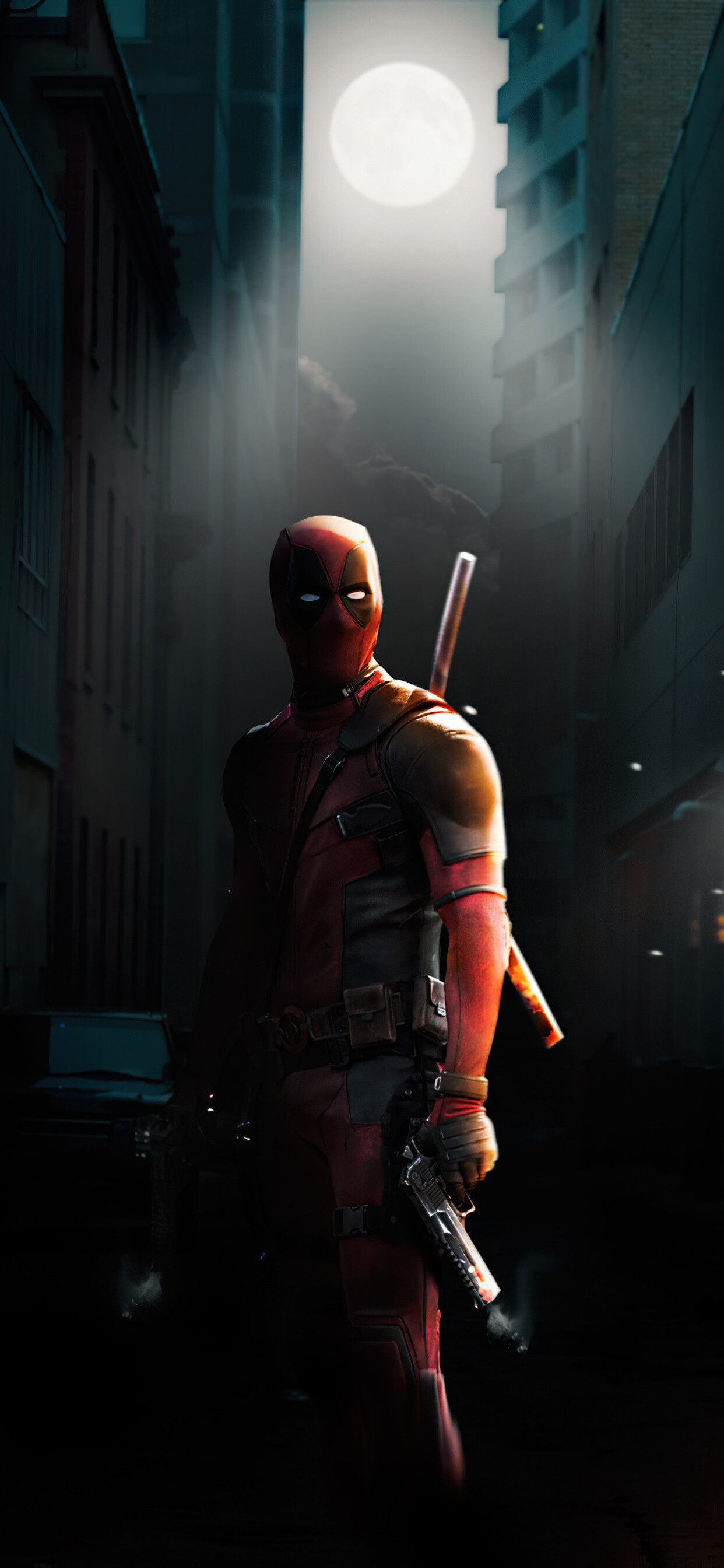 Deadpool: Known under the editorial names Merc with a Mouth and Regenerating Degenerate. 1250x2690 HD Background.