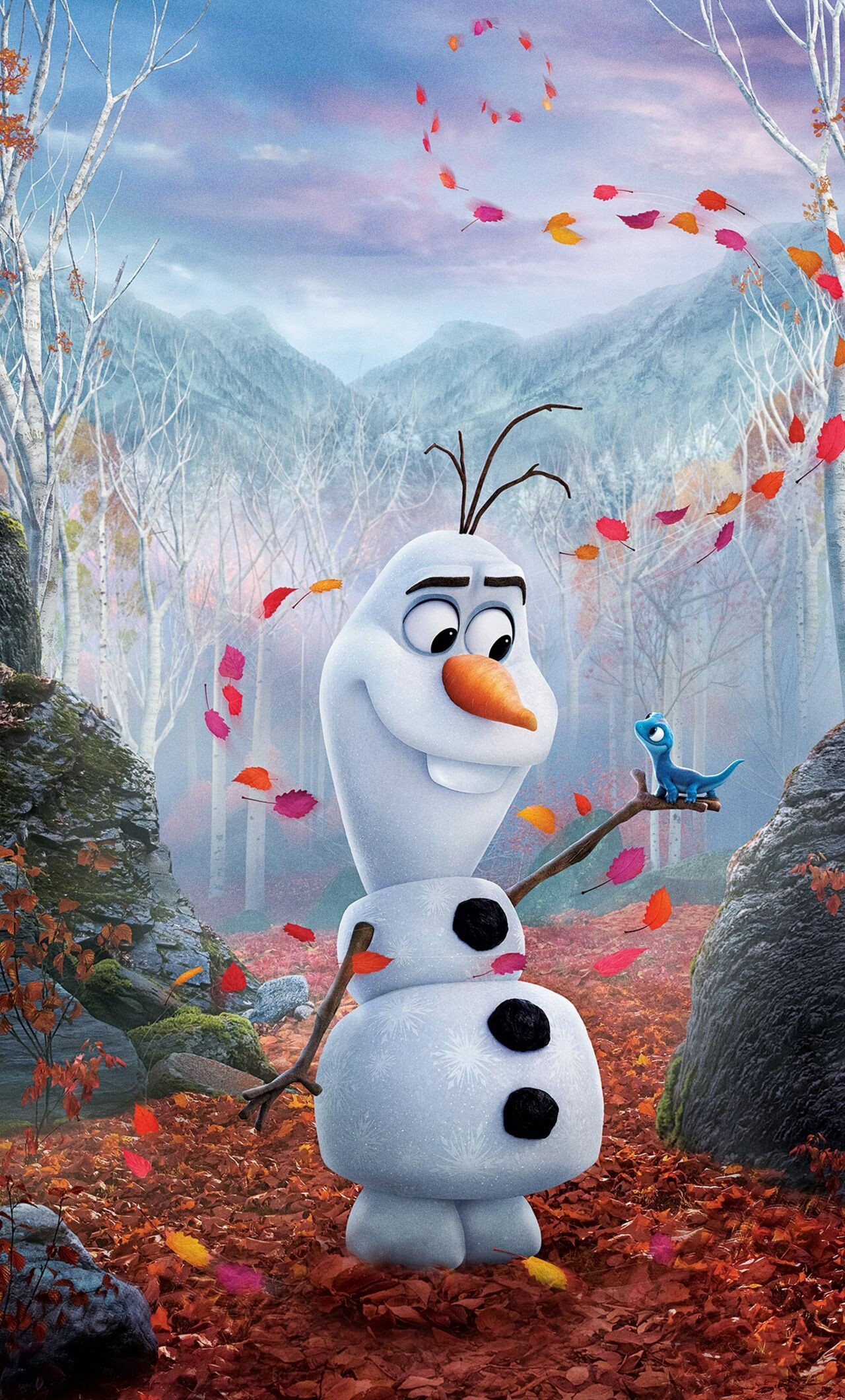 Frozen: A major character in Disney's 2013 animated feature film and its 2019 sequel, An inanimate snowman. 1280x2120 HD Wallpaper.