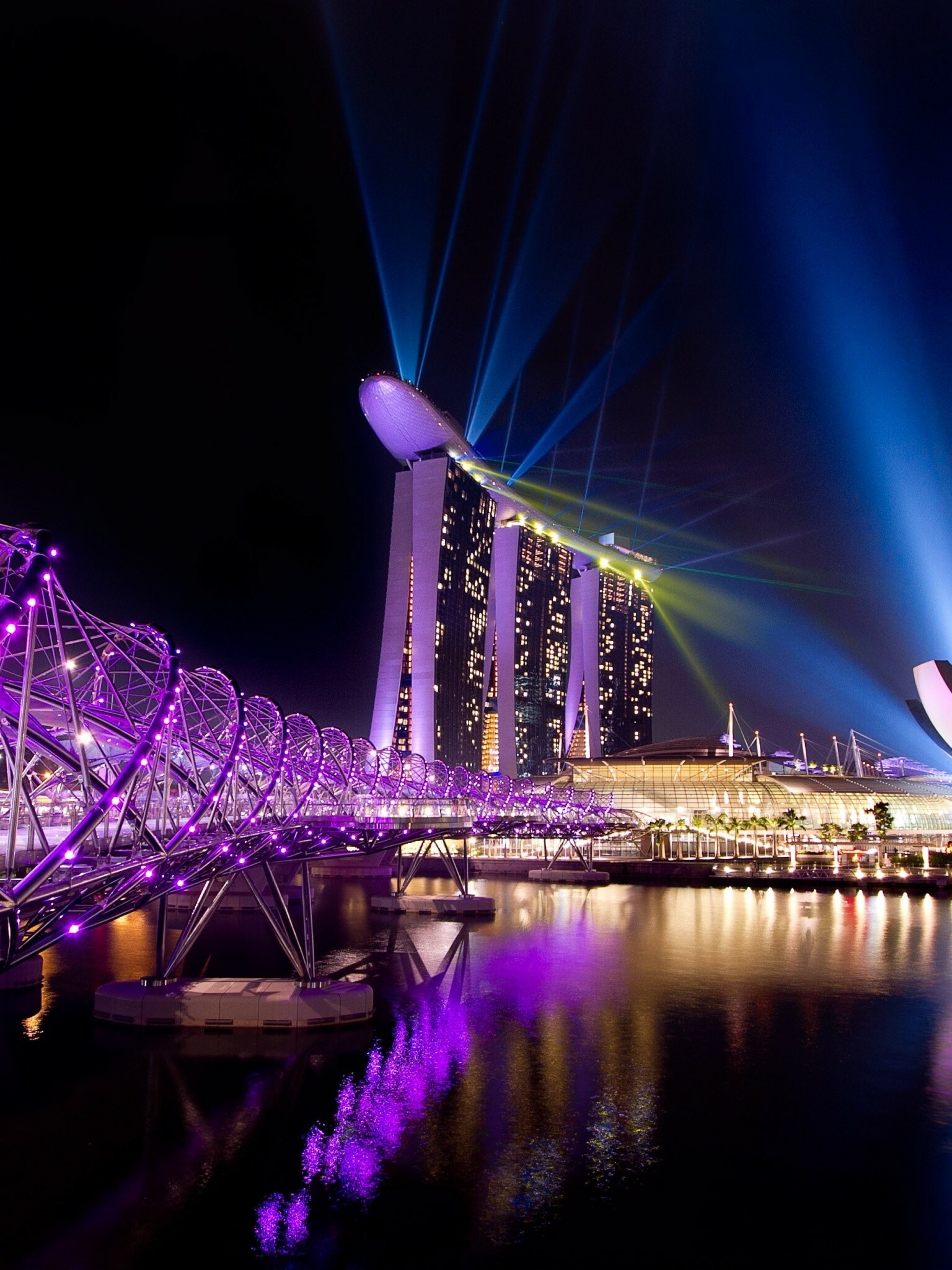 Singapore, City night lights, Wallpaper, 1540x2050 HD Phone