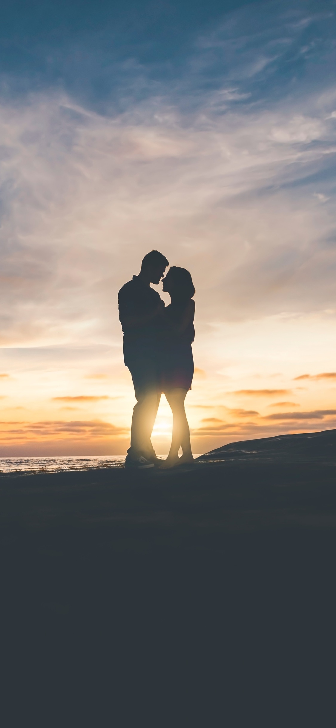 Love couple sunset, iPhone XS, HD wallpapers, Photos, 1130x2440 HD Handy
