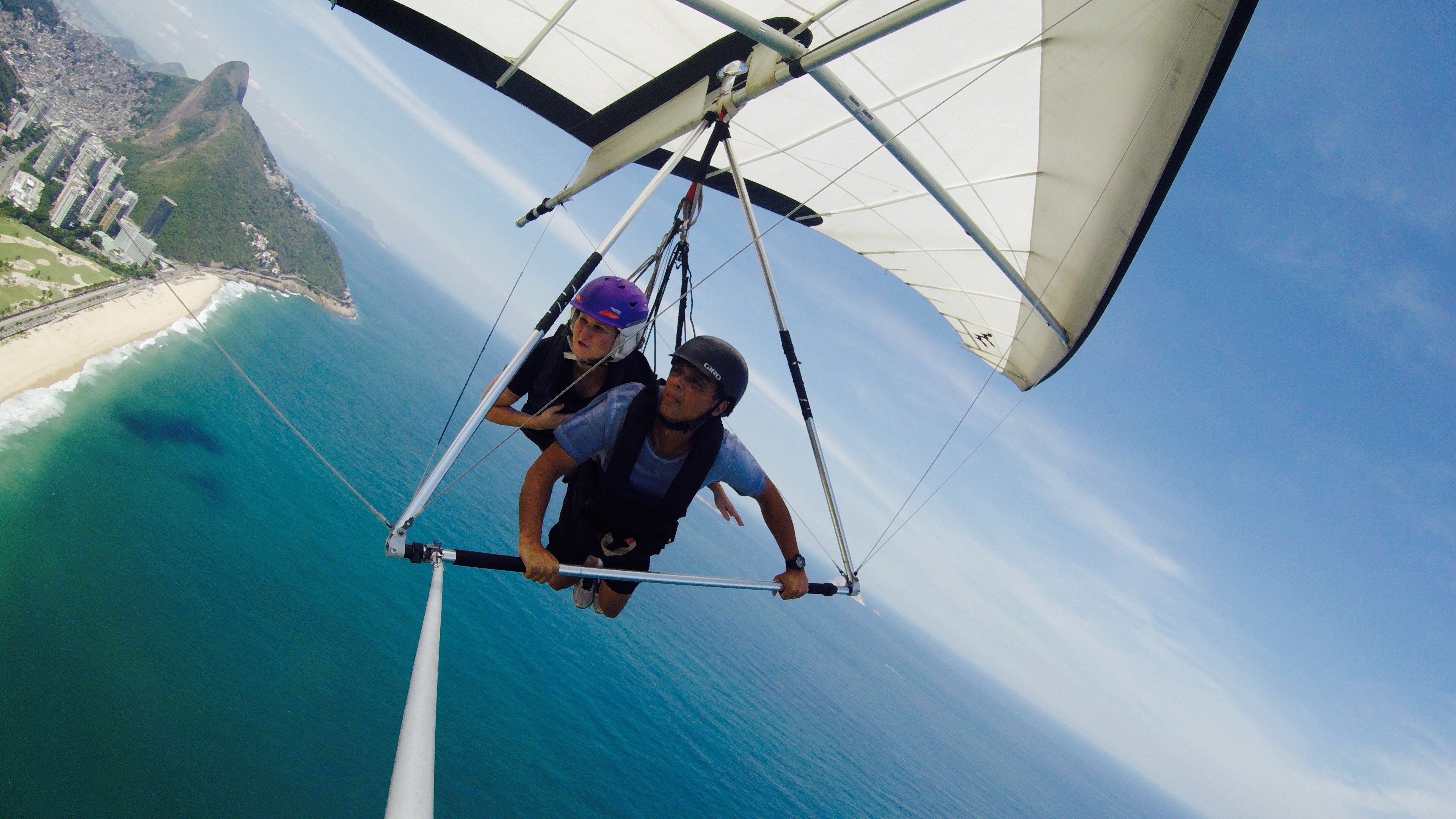Hang Gliding: Adventure, Tandem, Instructor, Hangglider sailcloth, Light weight, Durability in a sail. 3840x2160 4K Background.