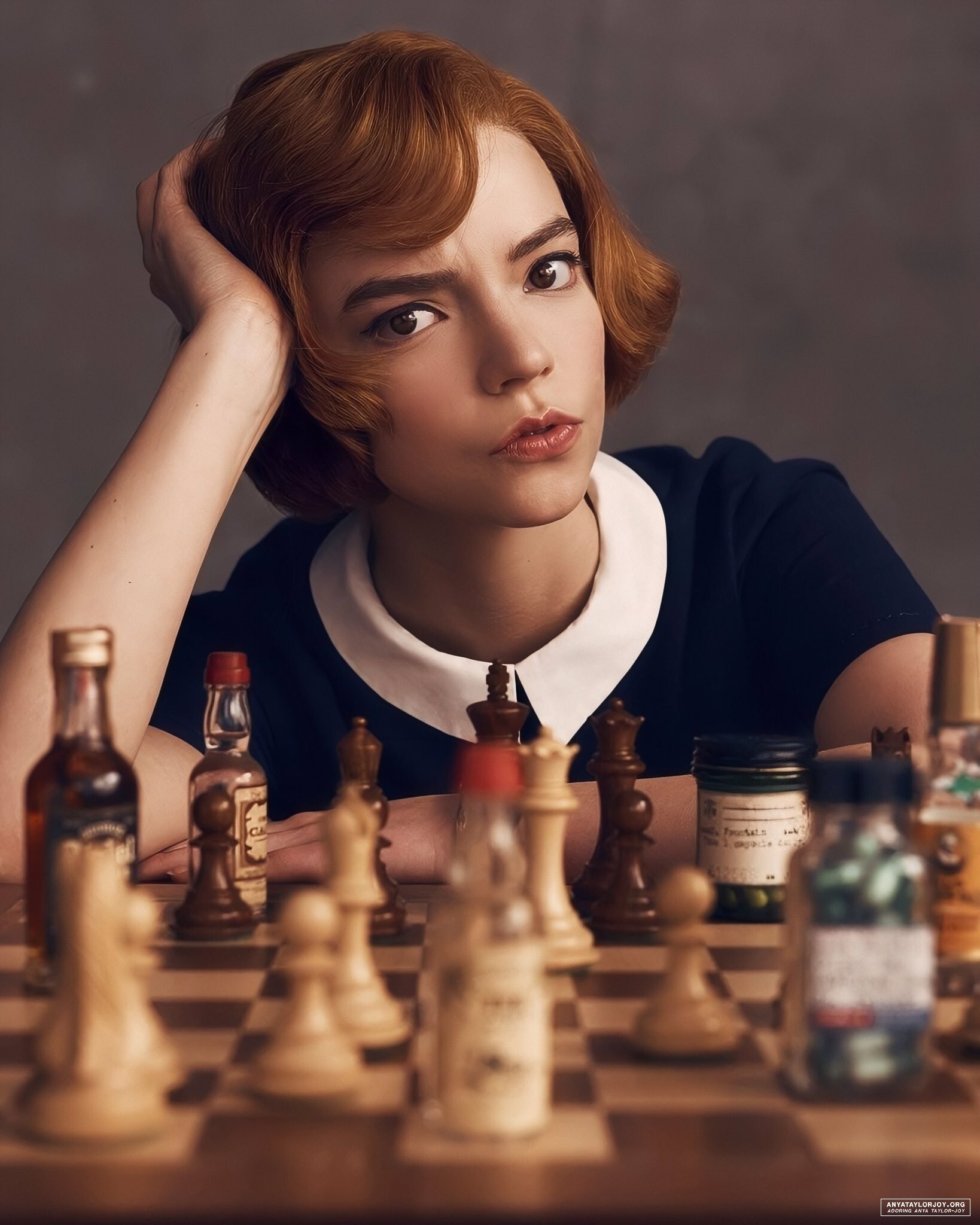 The Queen's Gambit: Anya Taylor-Joy as Beth Harmon, Female chess grandmaster. 1640x2050 HD Background.