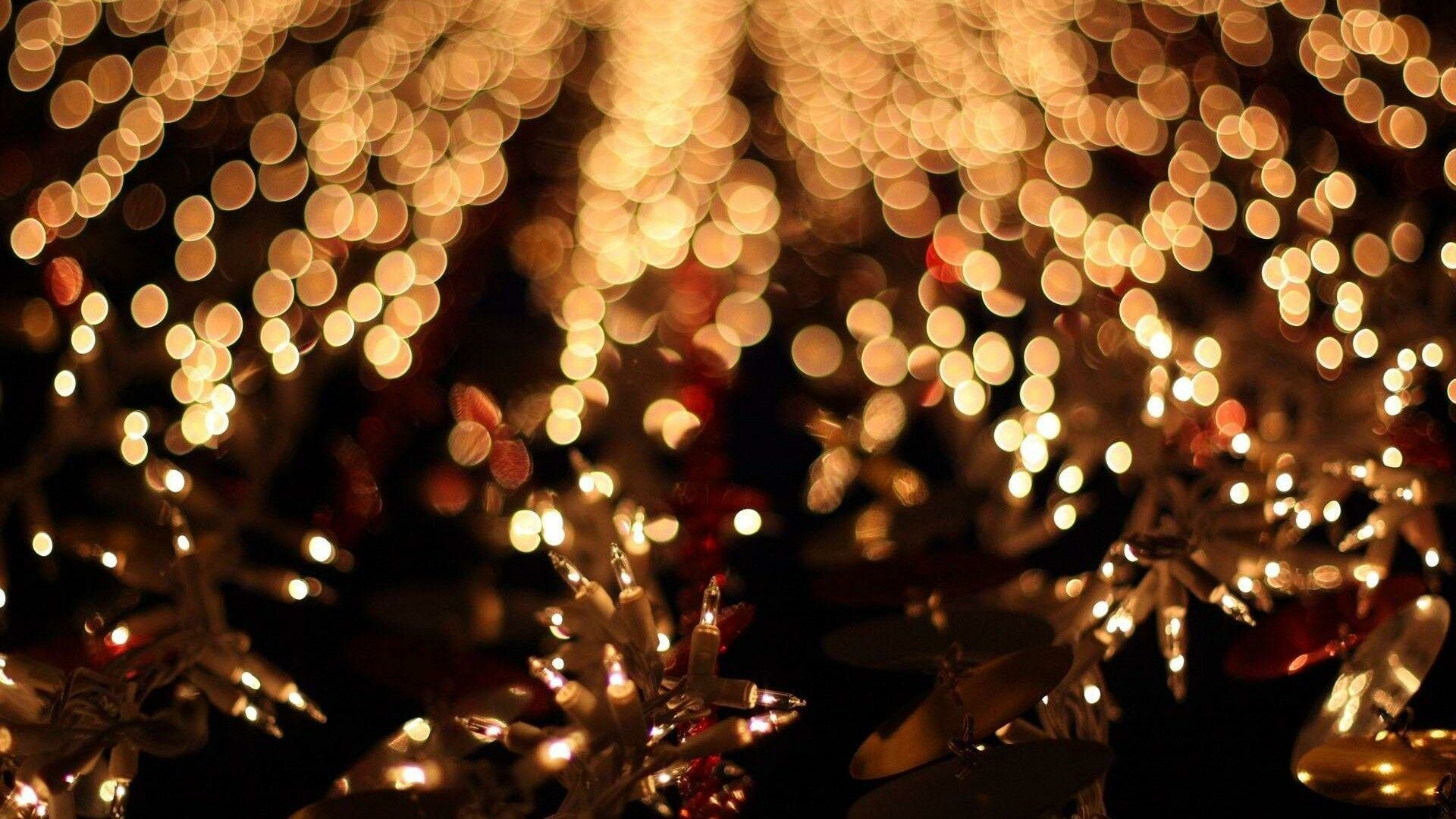 Fairy Lights: Illumination, One of the symbols of the holiday season. 1920x1080 Full HD Background.