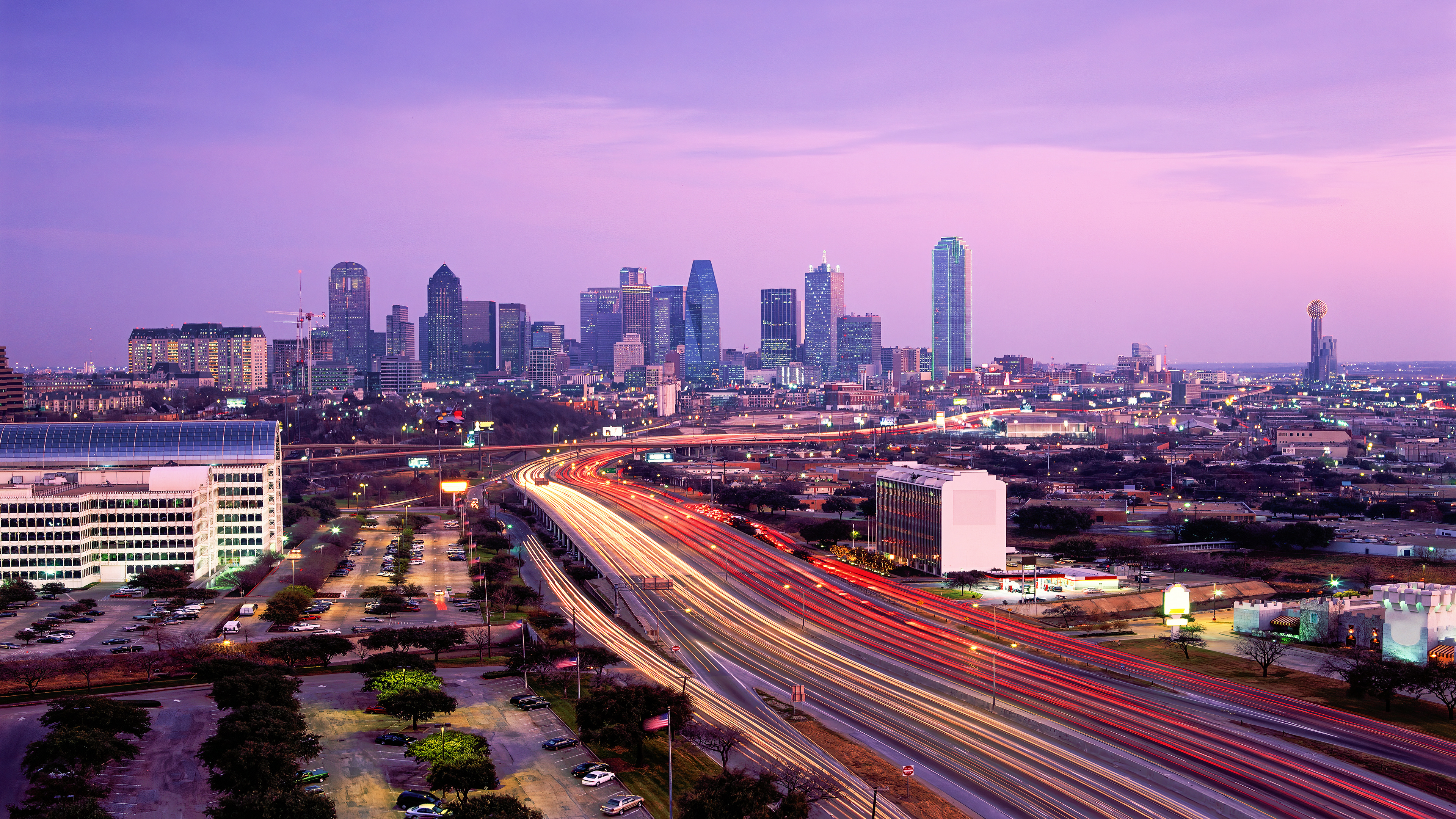 Dallas long exposure, Dallas freeway, Dallas wallpaper, Dallas urban, 3840x2160 4K Desktop