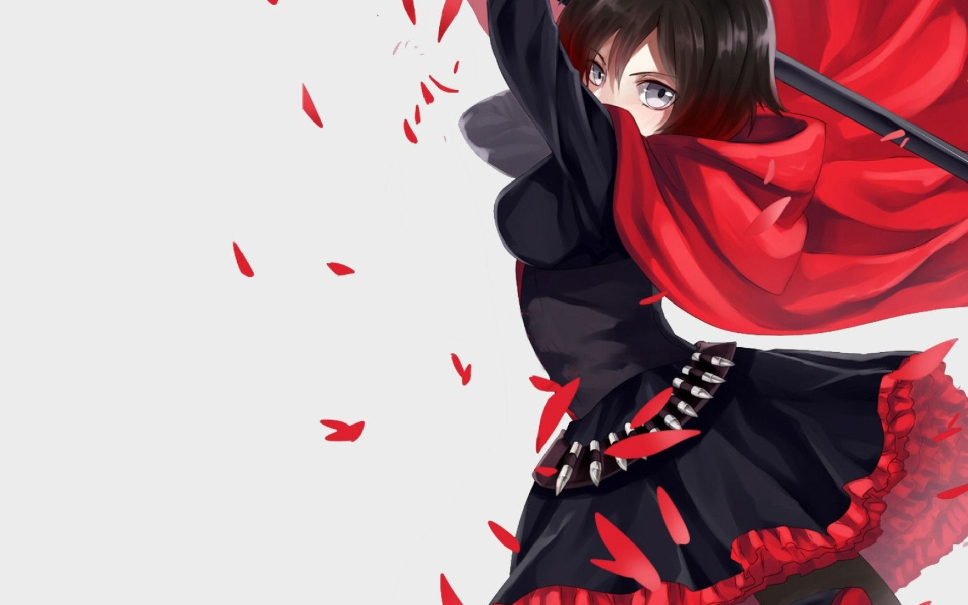 Ruby Rose, RWBY protagonist, Striking image, Fiery backdrop, Anime portrayal, 1920x1200 HD Desktop