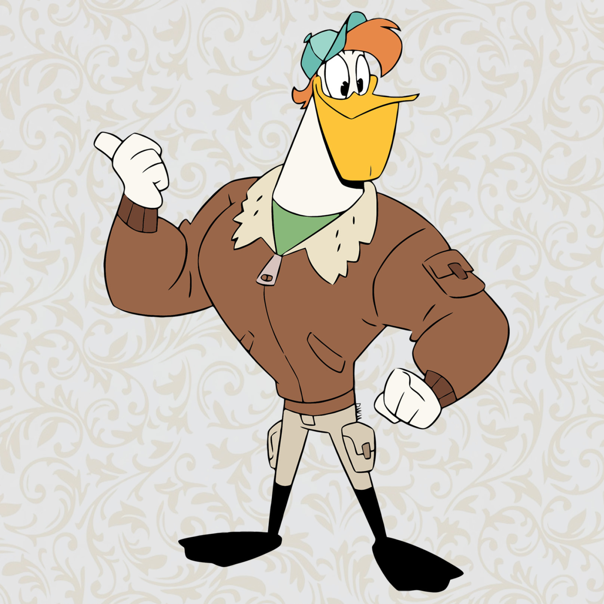Launchpad McQuack, Duck Tales movie, Cartoon SVG, Digital art, 2000x2000 HD Phone