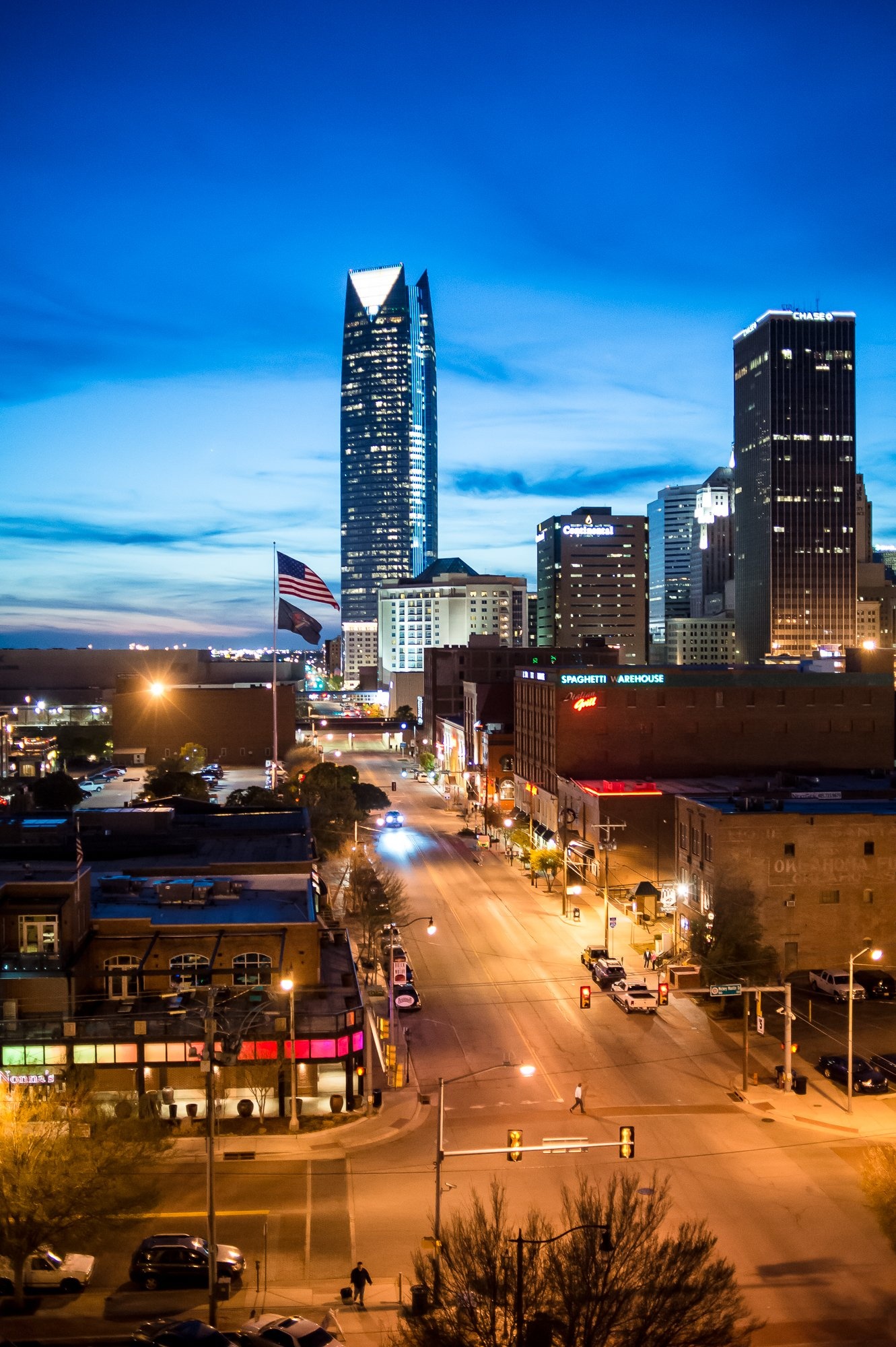 Oklahoma City Skyline, Downtown skyline, Evening skyline, James Pratt, 1340x2000 HD Phone