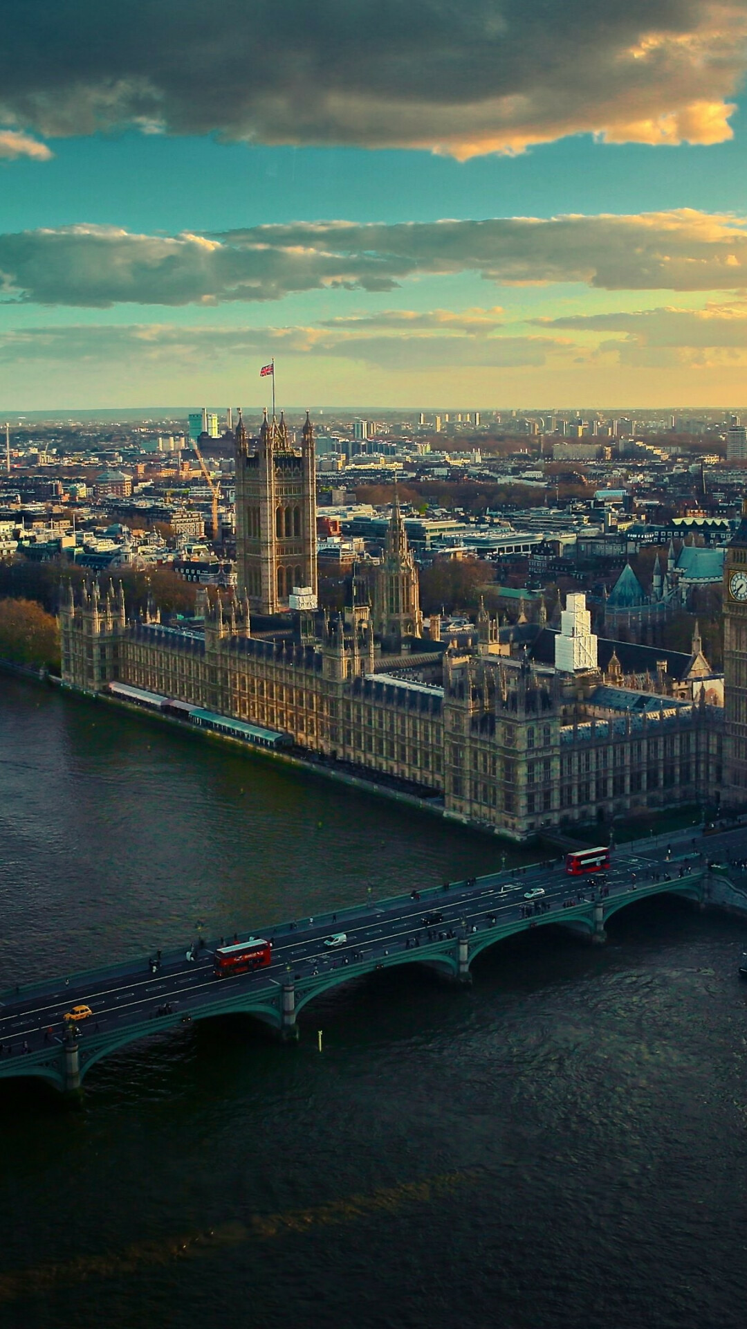 United Kingdom: Westminster, England, London, River Thames, Urban landscape. 1080x1920 Full HD Wallpaper.