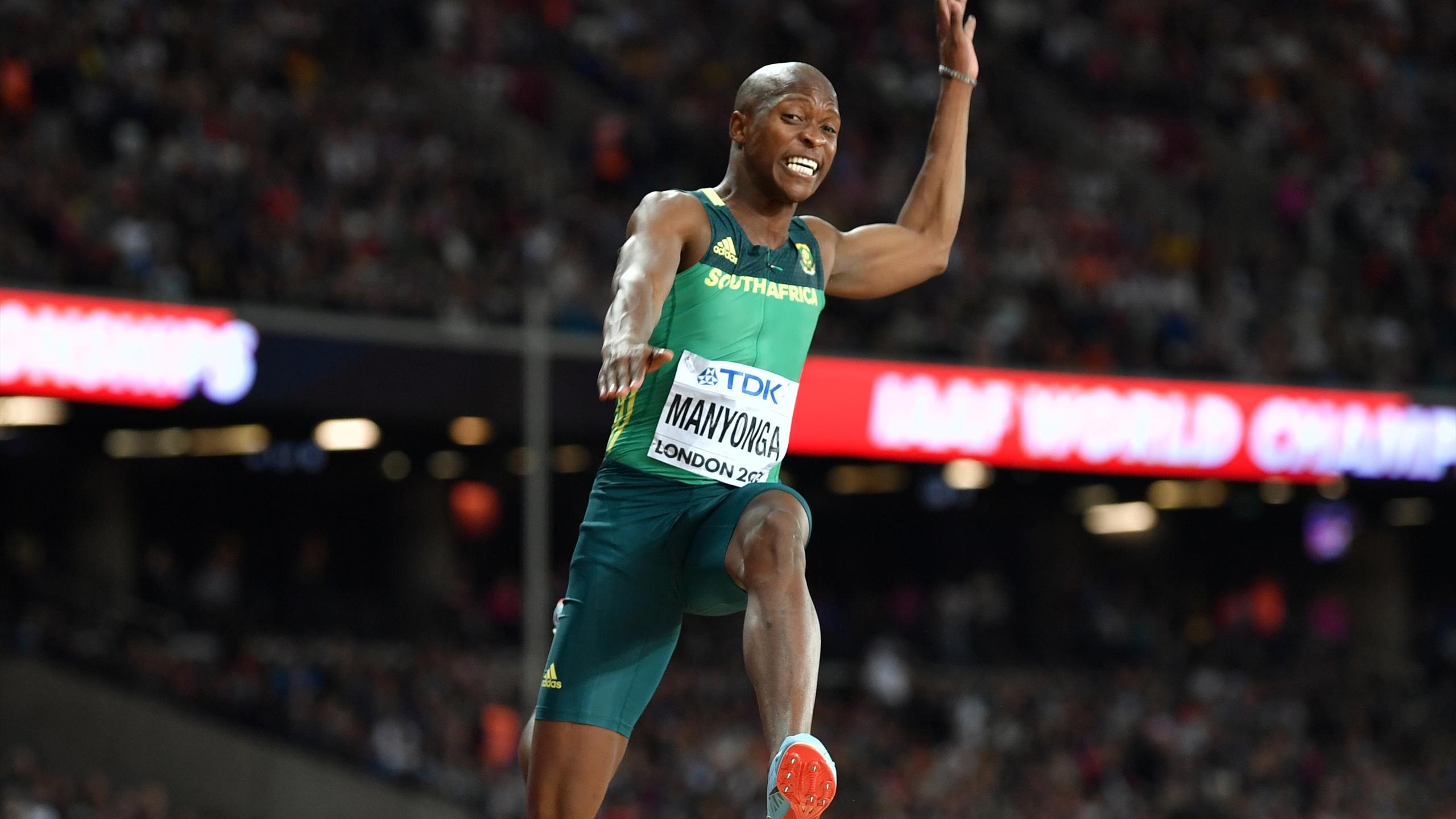 Luvo Manyonga, Doping setback, South African athlete, Struggles with addiction, 2560x1440 HD Desktop
