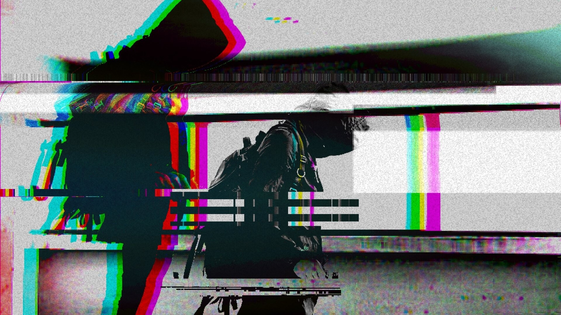 Glitch: A defect or malfunction in a software, A problem in a system, Digital art. 1920x1080 Full HD Background.
