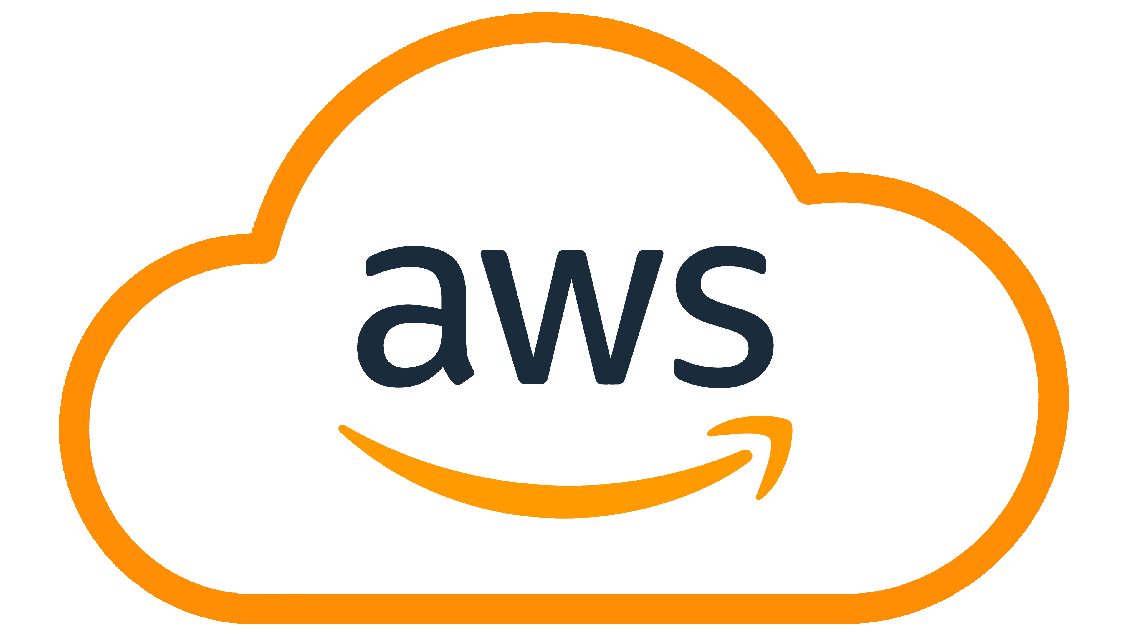 Amazon: Web Services logo, AWS server farms, Elastic Compute Cloud. 3840x2160 4K Background.
