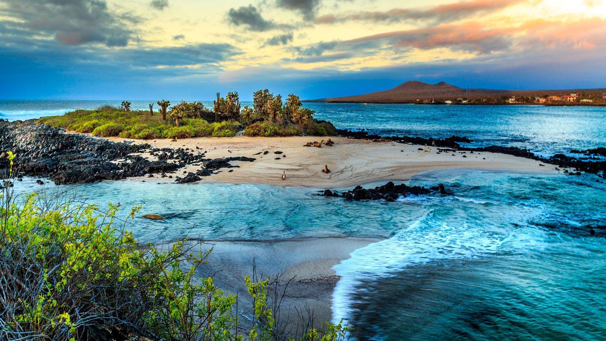 Ecuador: Galapagos Islands, Water resources, Natural landscape. 2000x1130 HD Wallpaper.