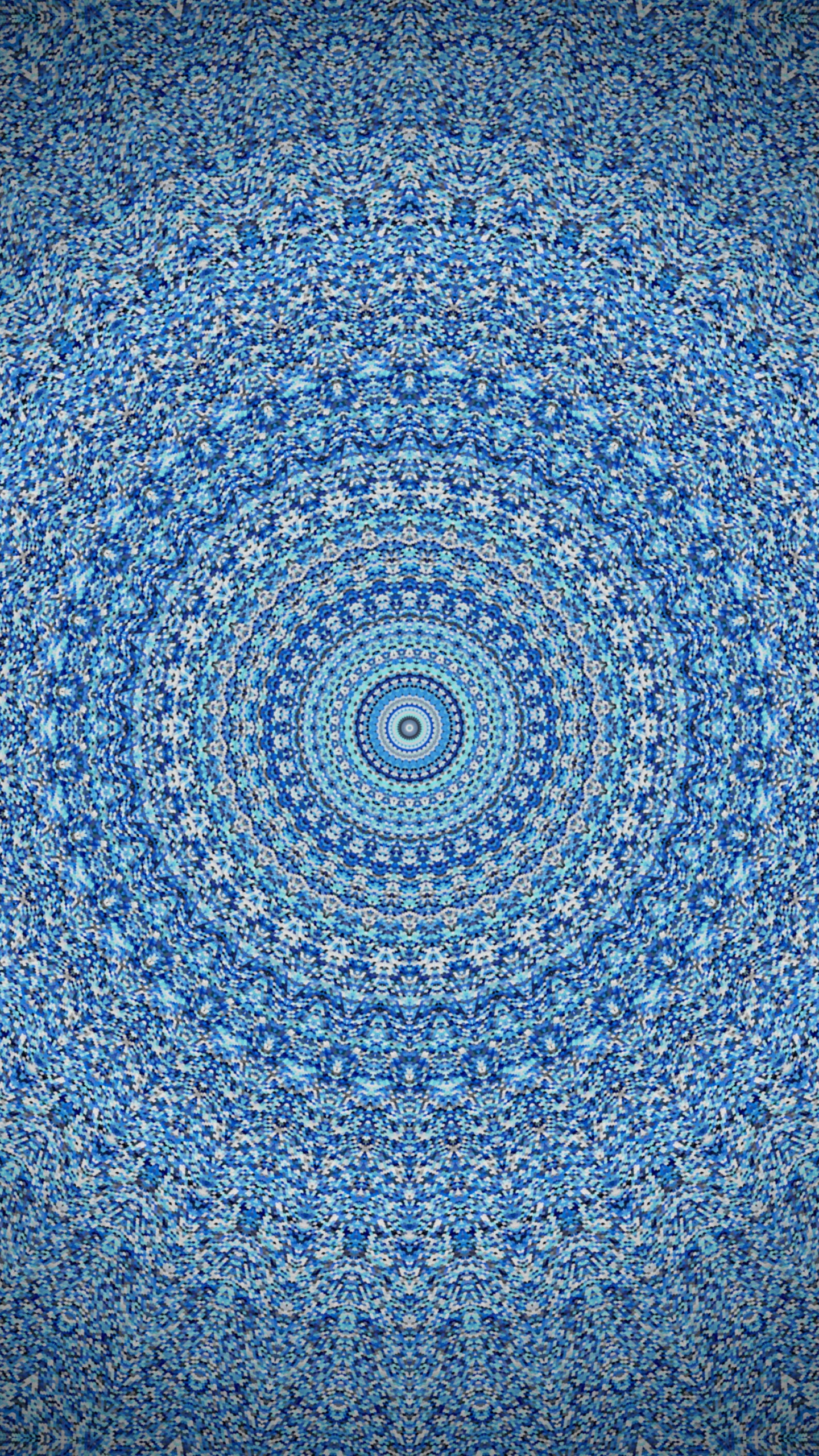 Blue mandala illustration, Textile-inspired, Calming aesthetics, Artistic wall decor, 1440x2560 HD Handy