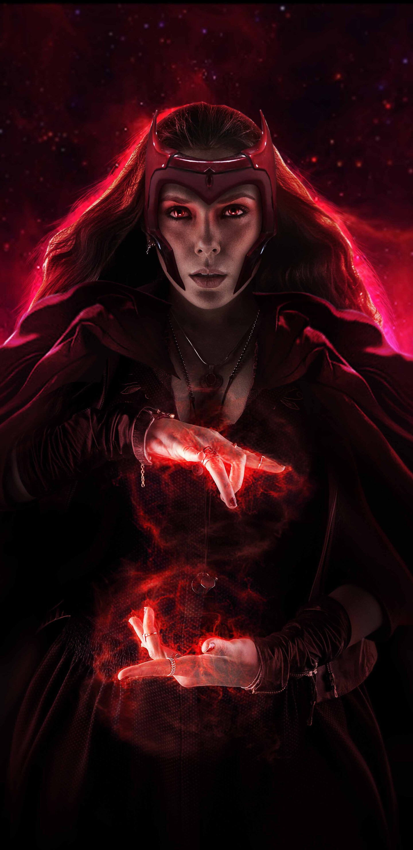 Witch: Wanda, A master of the mystical arts for both the X-Men and the Avengers. 1440x2960 HD Background.