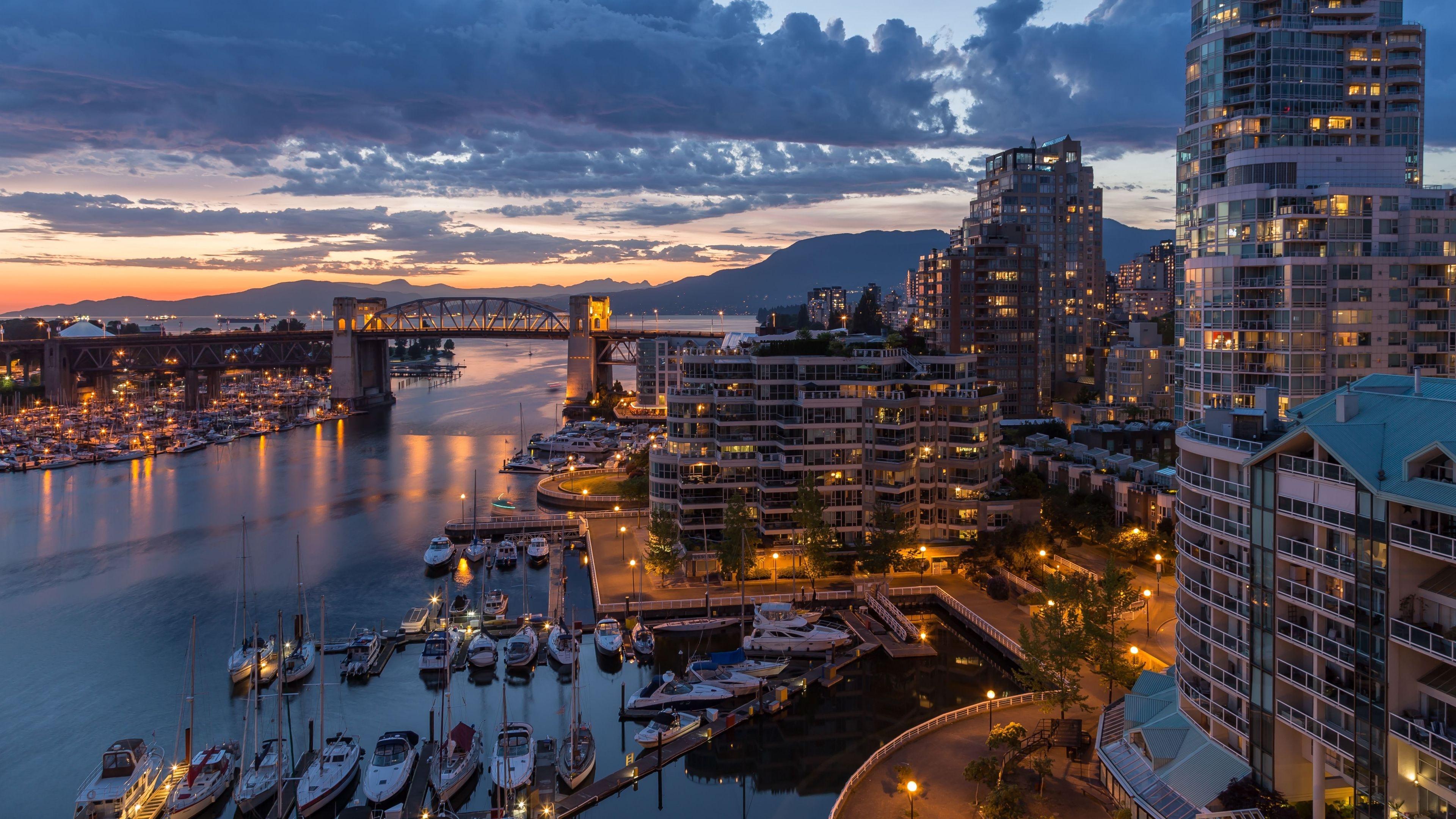 Vancouver Skyline, Travel destination, Urban wallpapers, iPhone wallpapers, 3840x2160 4K Desktop