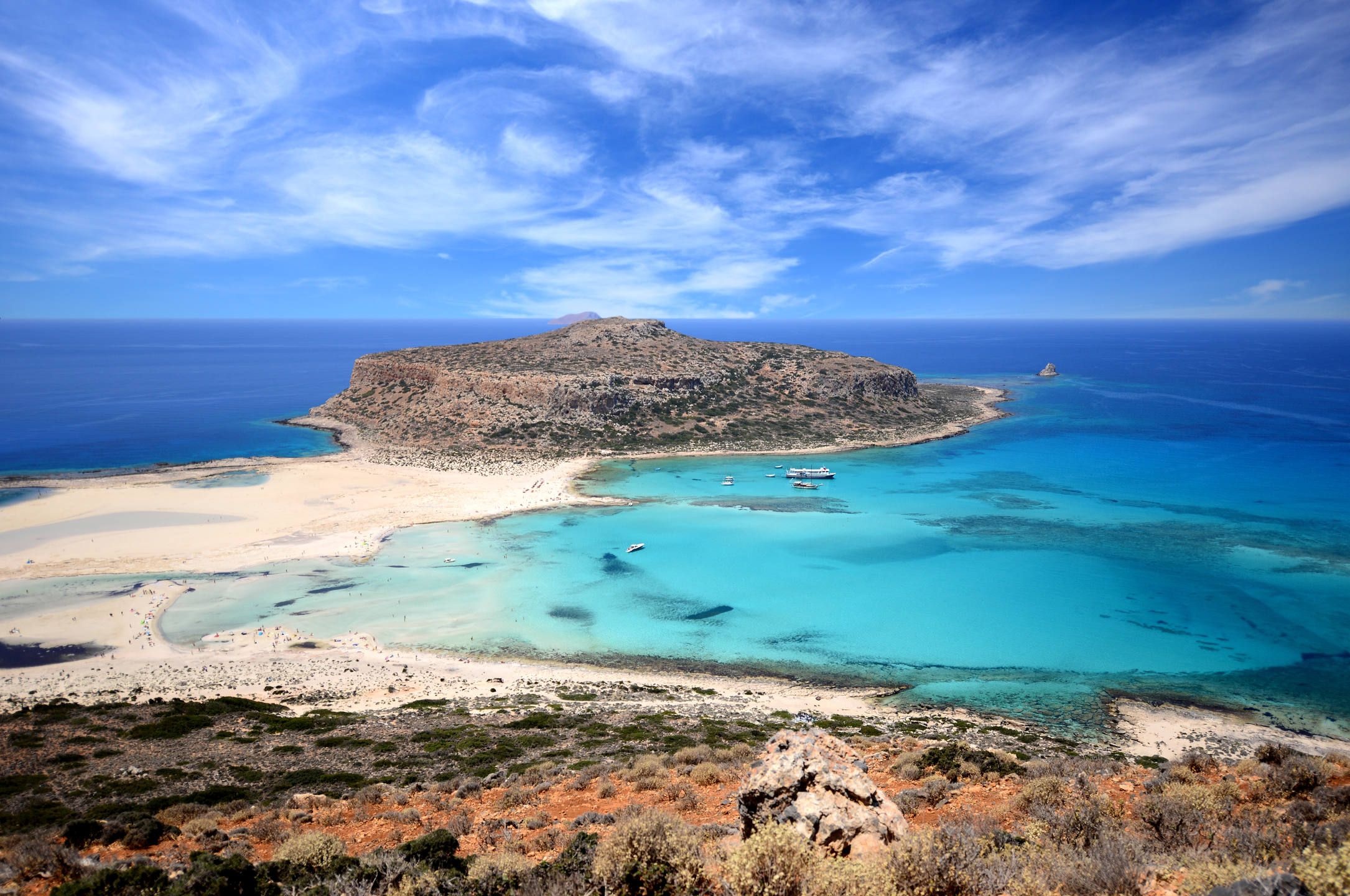 Panorama sea of Kriticrete island, Greece tropical islands, 2170x1440 HD Desktop