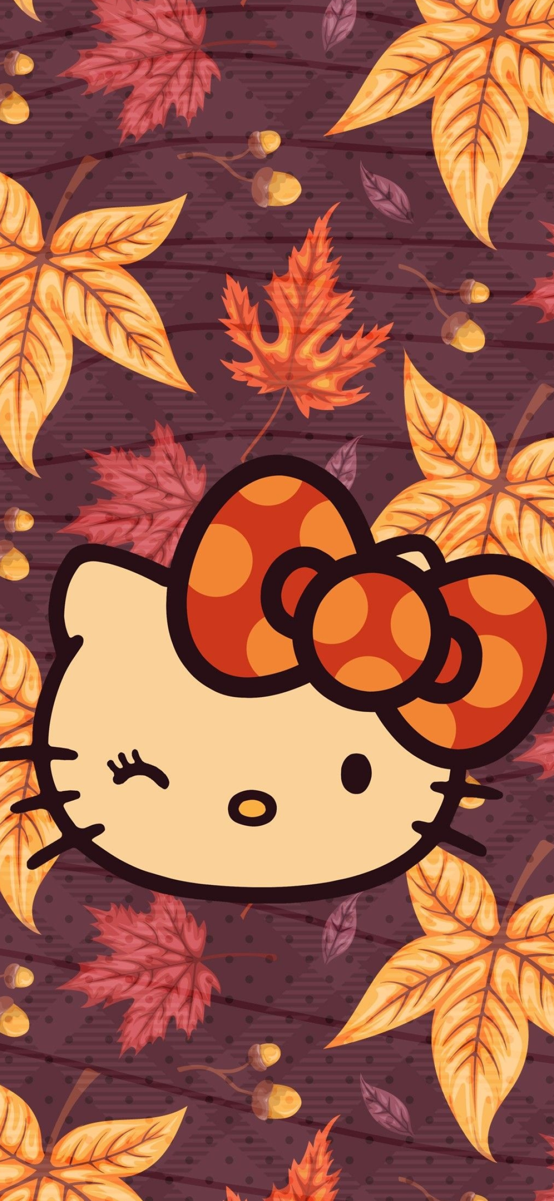 Hello Kitty Thanksgiving joy, Cozy fall vibes, Kitty-themed holiday, Festive decorations, 1130x2440 HD Phone