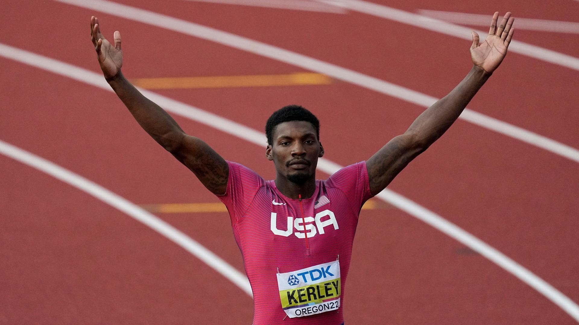 Fred Kerley, Unstoppable force, Sprinting prowess, Top-level performance, 1920x1080 Full HD Desktop