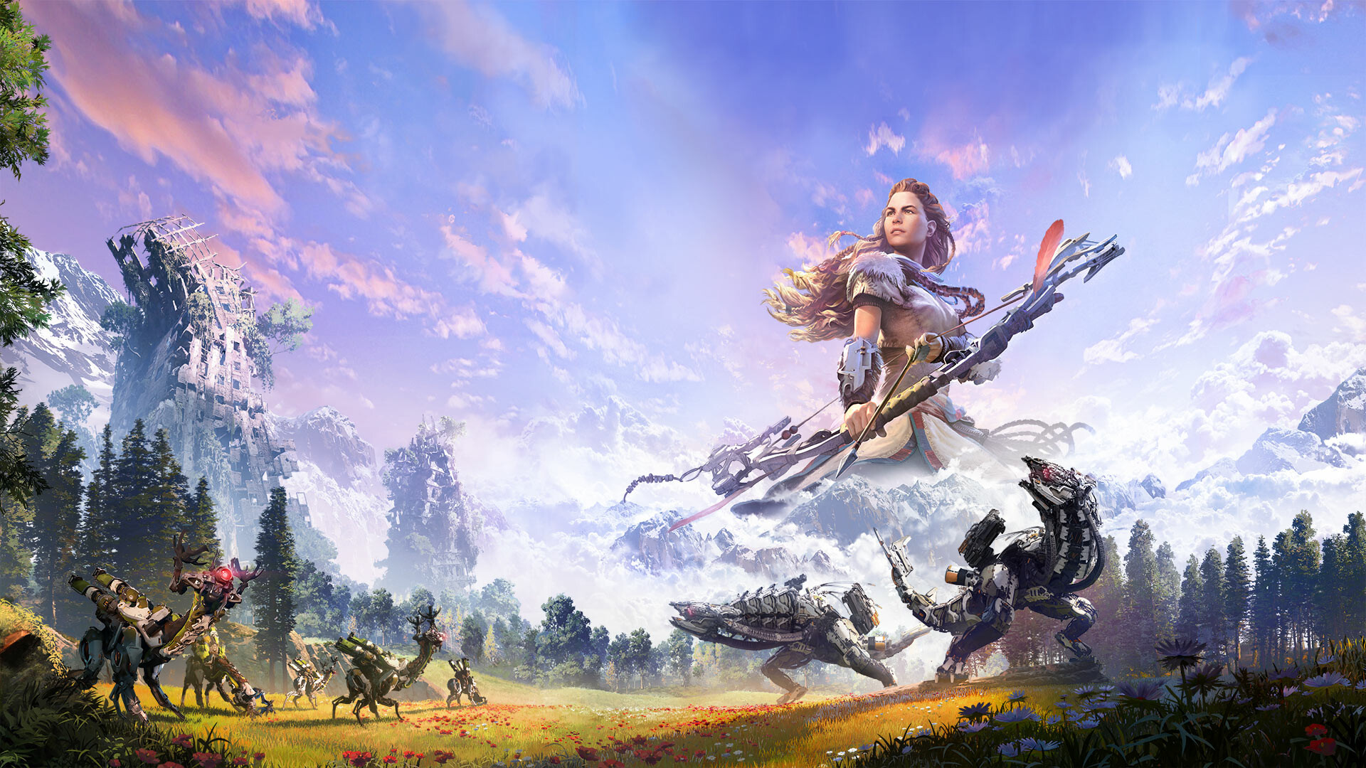 Horizon Zero Dawn: Guerrilla Games' RPG, One of the PS4's greatest games. 1920x1080 Full HD Background.