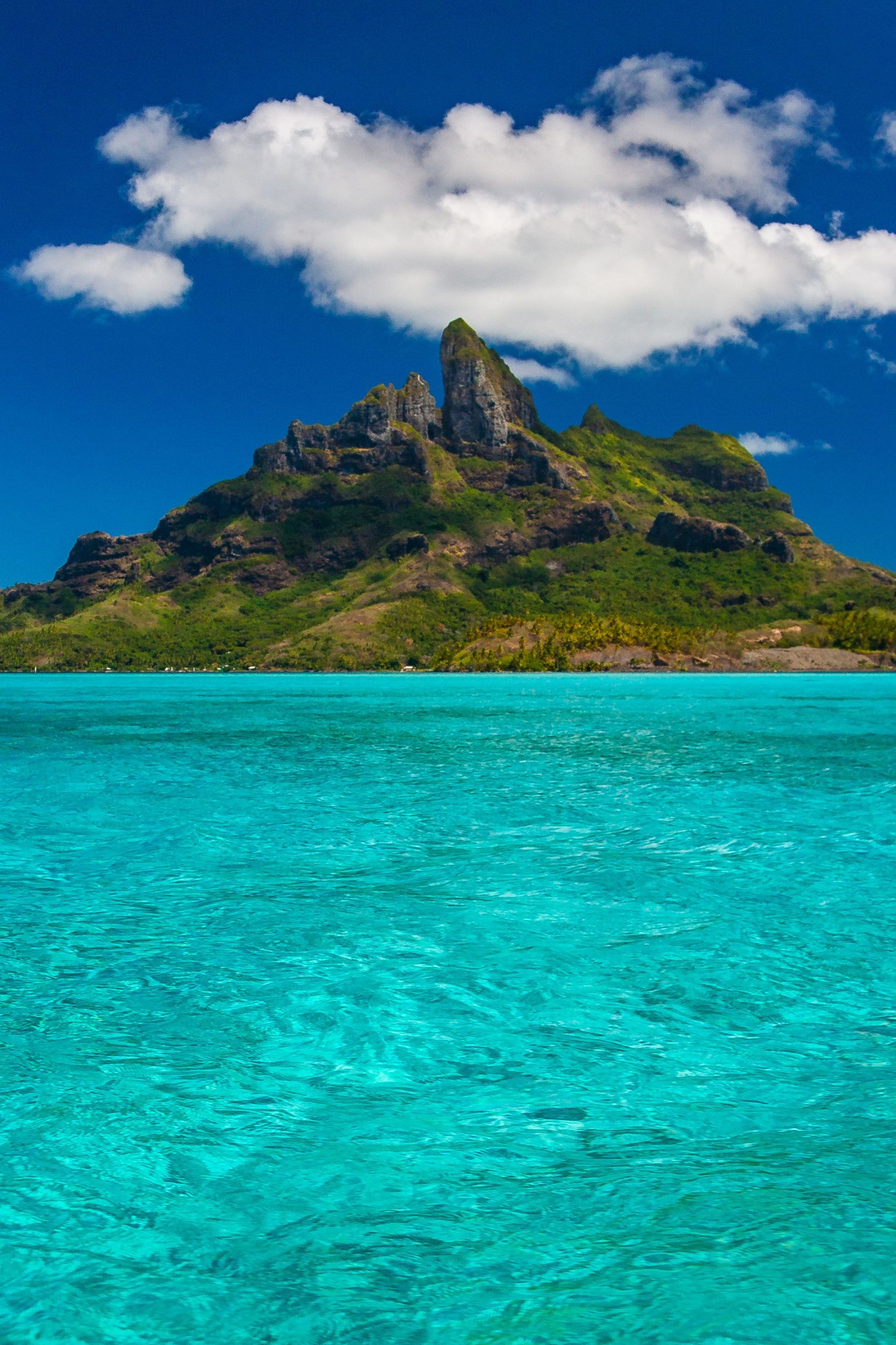Bora Bora: A major international tourist destination, famous for its seaside and luxury resorts. 2000x3000 HD Wallpaper.
