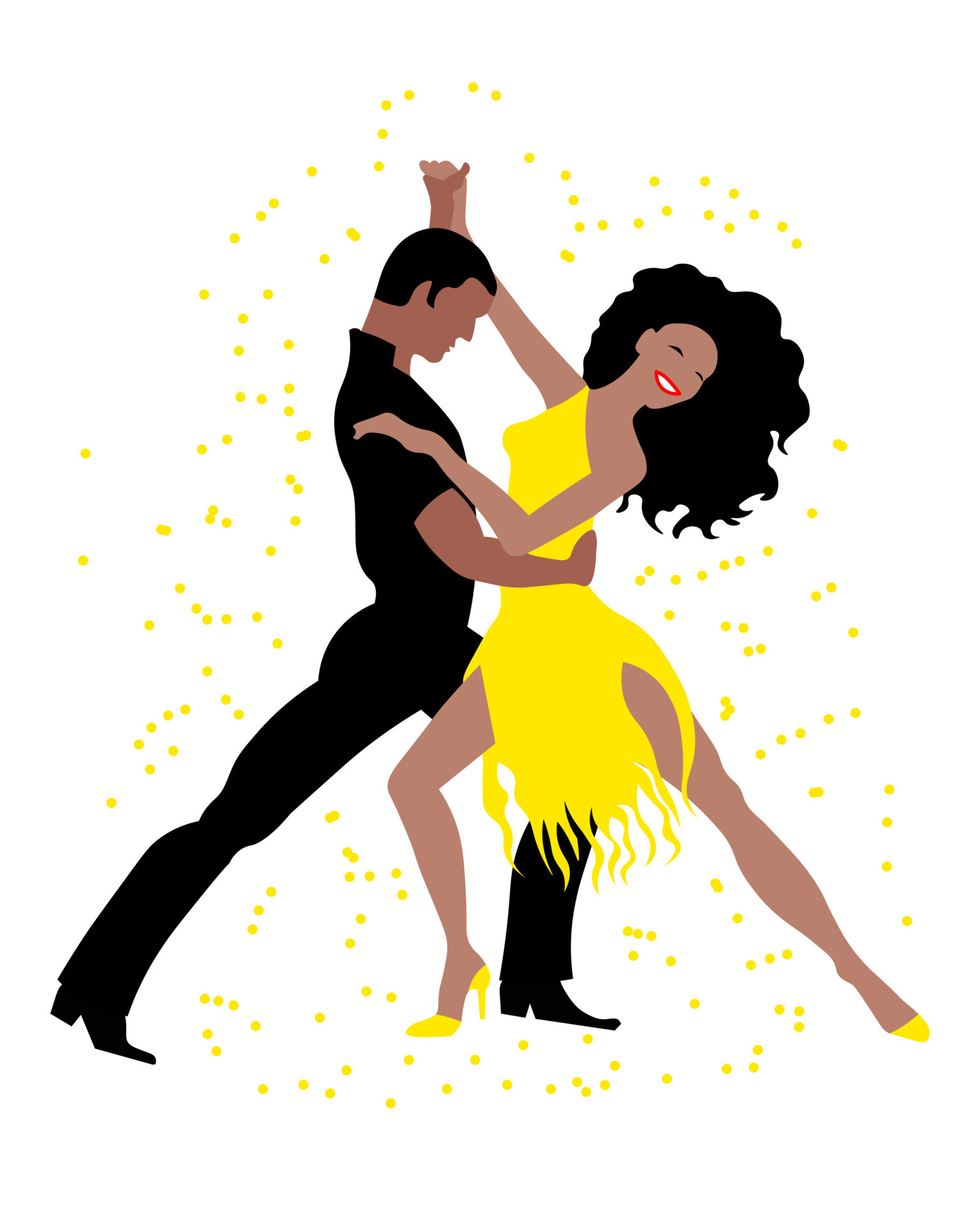 Salsa Dance: Salsa Dancer, Vector Art, The two main styles of the dance - linear and circular. 1540x1920 HD Background.