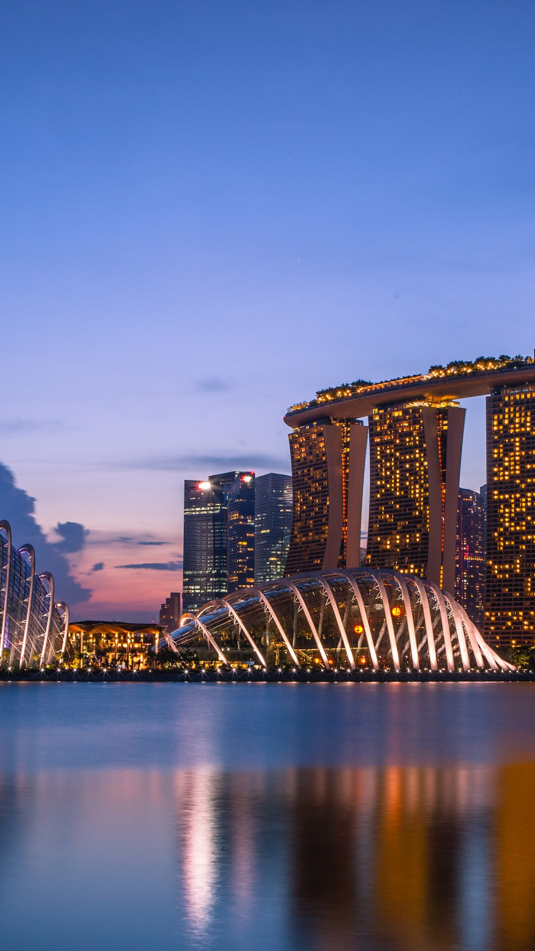 Singapore: Marina Bay Sands, Towering over the bay, Iconic hotel. 1080x1920 Full HD Wallpaper.