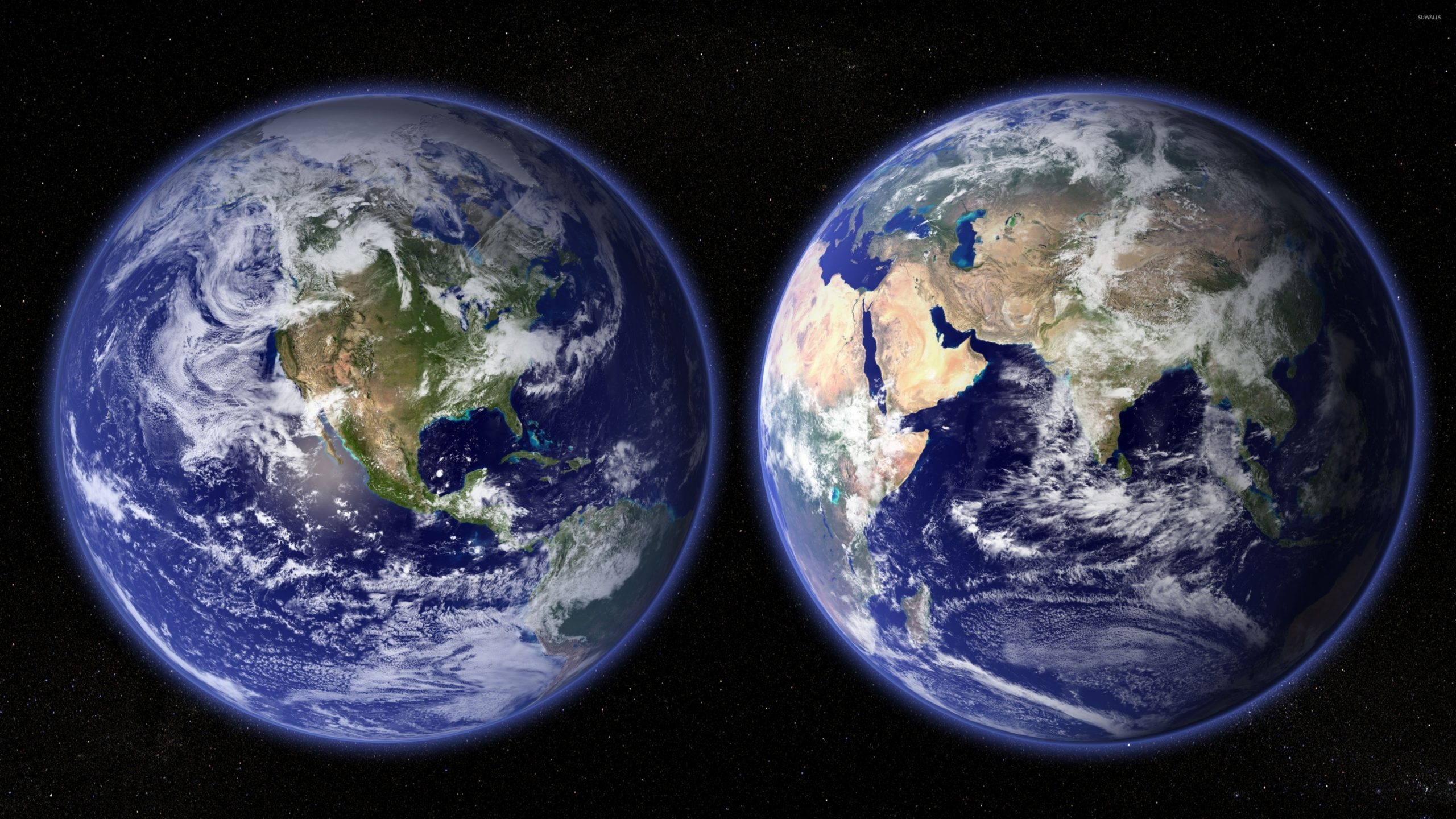 Different sides, Earth, 3840x2160 wallpaper, 2560x1440 HD Desktop
