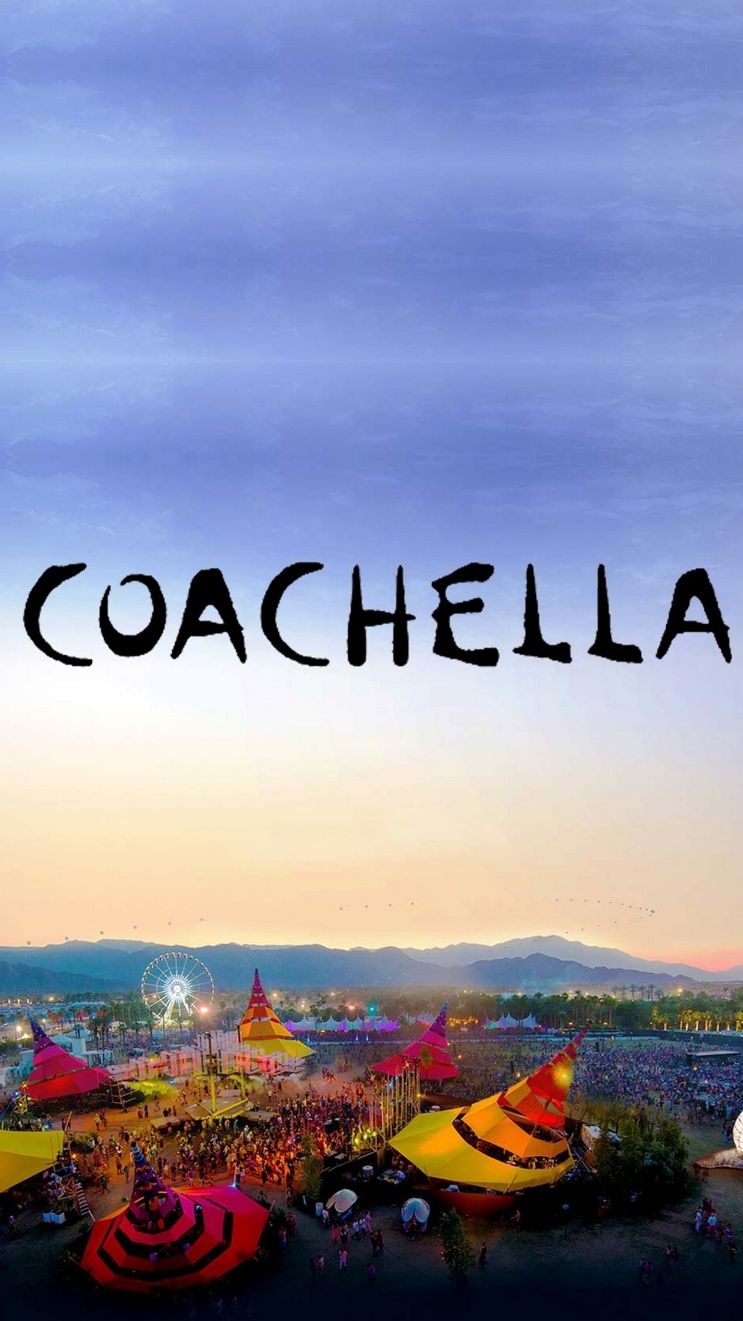 Coachella: One of the biggest music festivals of the pre-pandemic era. 1080x1920 Full HD Background.